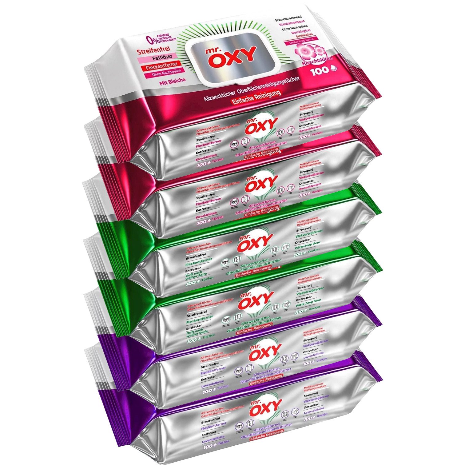 Roxlin Allzweck Reinigungstücher Streifenfrei, Fettlösend, Schnell Trocknend Reinigungstuch (6-tlg)