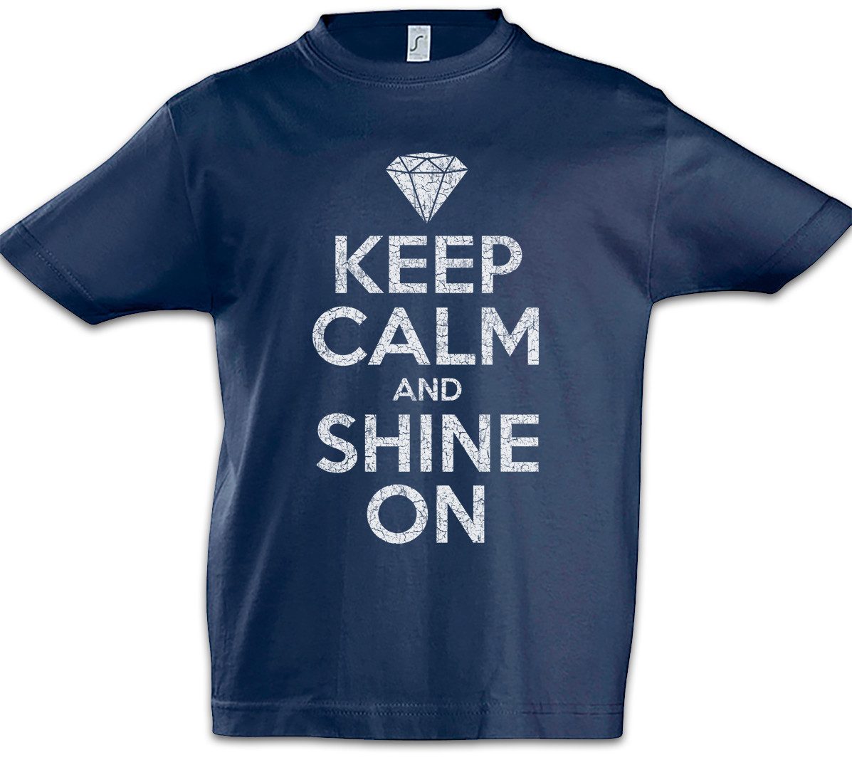 Print-Shirt Keep Calm And Shine On Kinder T-Shirt Diamant Diamond Strahlen