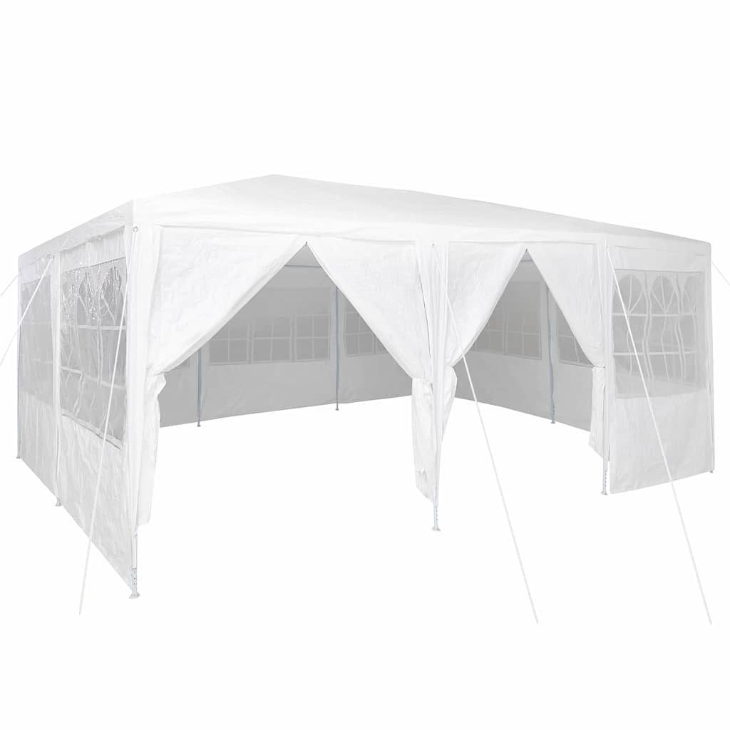 vidaXL Partyzelt Party-Zelt Weiß 600 x 400 x 266 cm Polyethylen