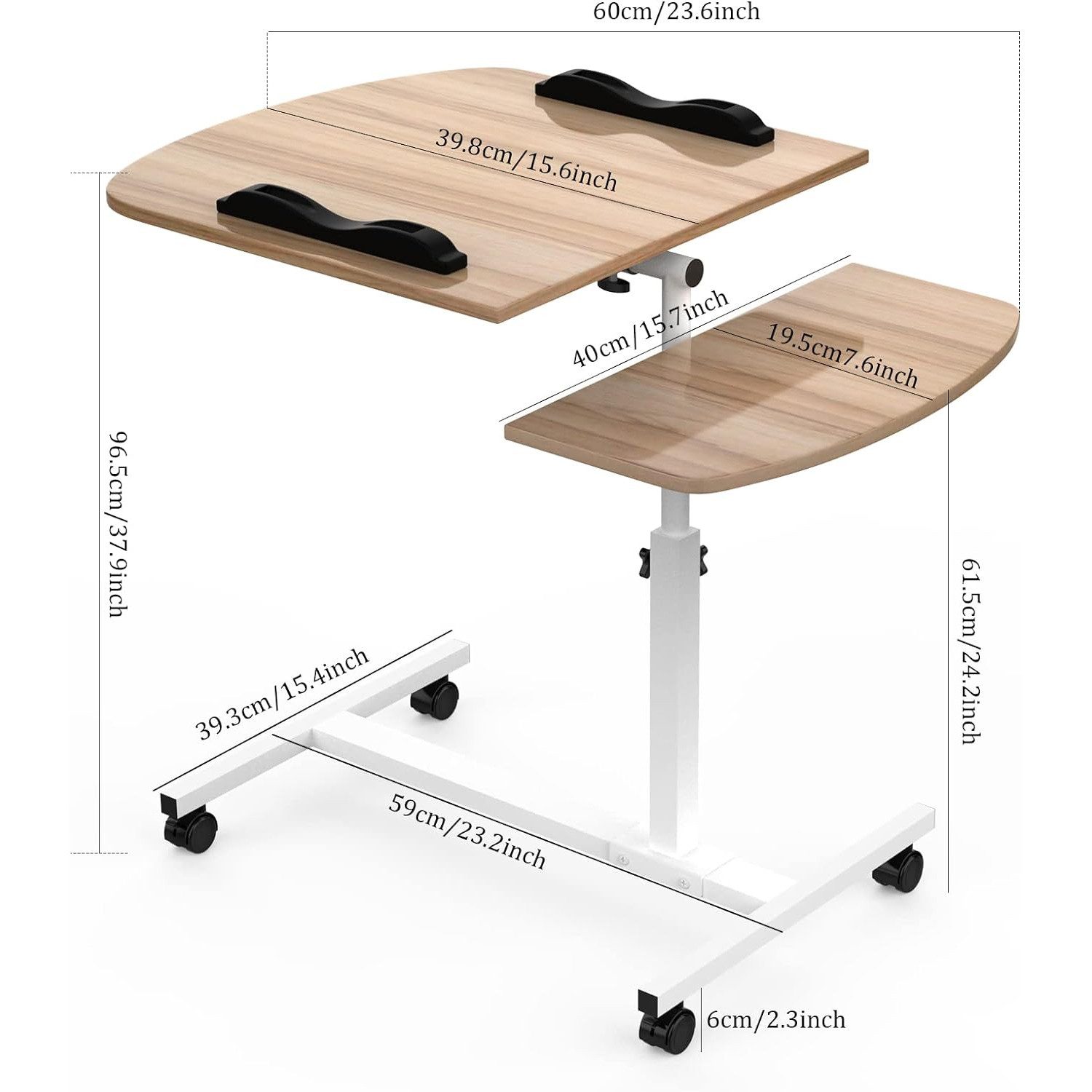 NUODWELL Computertisch Laptoptisch Höhenverstellbar Mit Rollen, Beistelltis günstig online kaufen