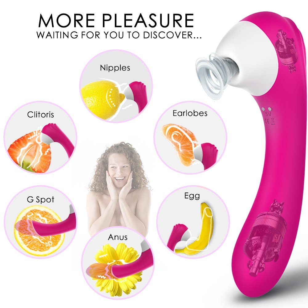 S-Hand Doppel-Vibrator Vibrator SCREAMING Wasserdicht, Stimulator 2-tlg) Klitoris Nipple Suction (Packung