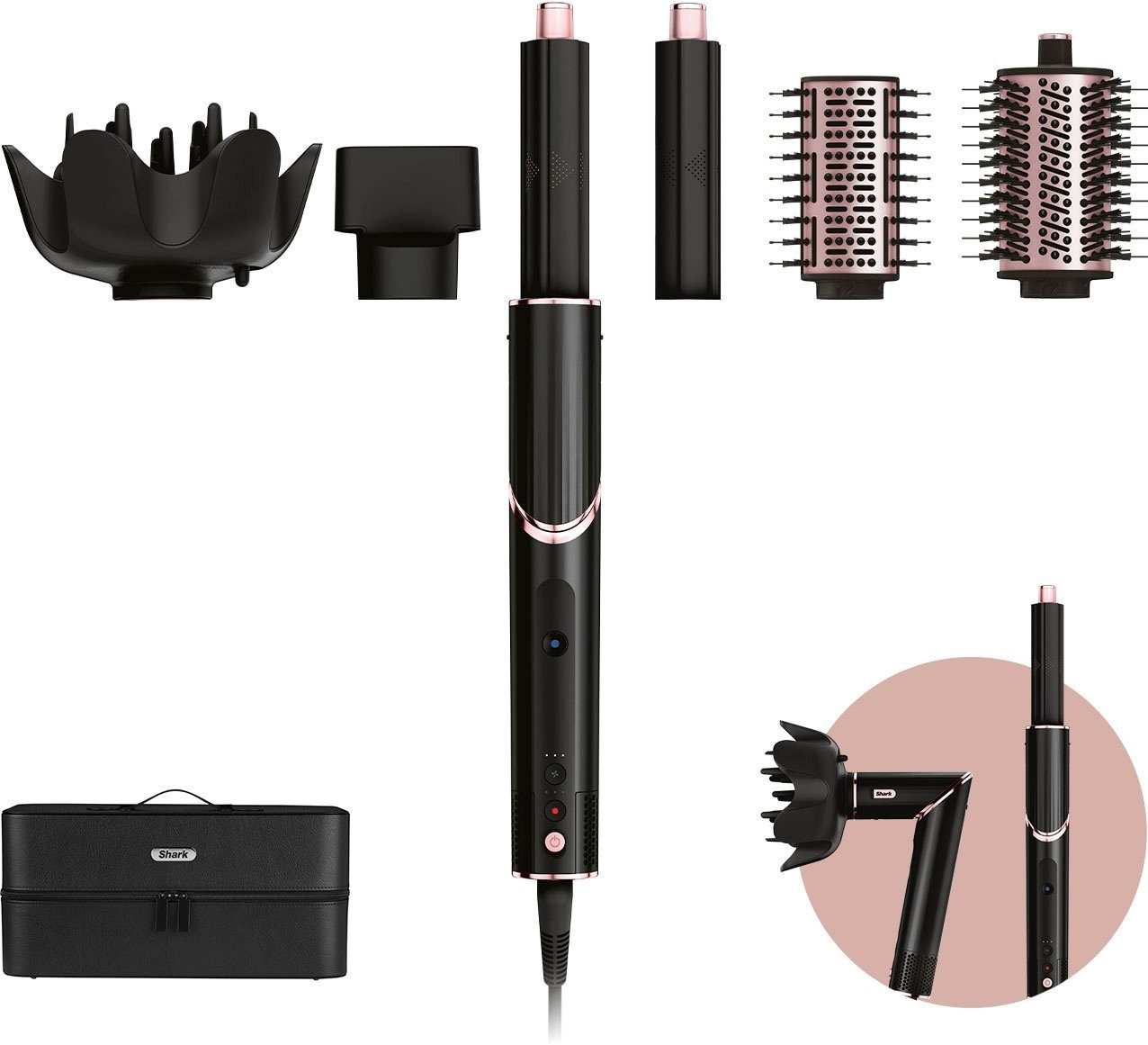 Powerstufen (Niedrig, 5-in-1 & Medium, Hoch) Haartrockner, Haarstyler HD440EU, 3 Multihaarstyler FlexStyle Shark