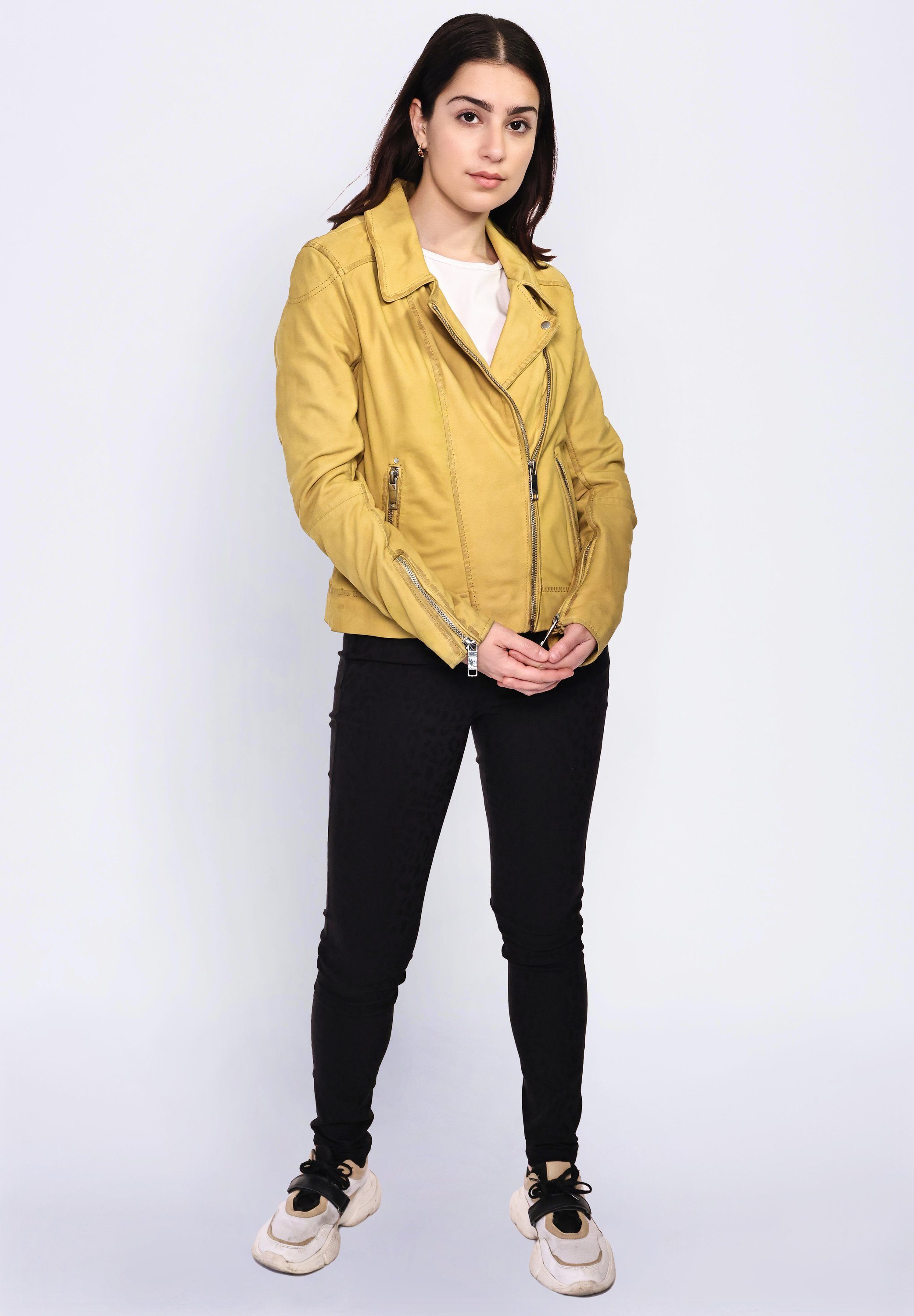 Maze Lederjacke Romie curry