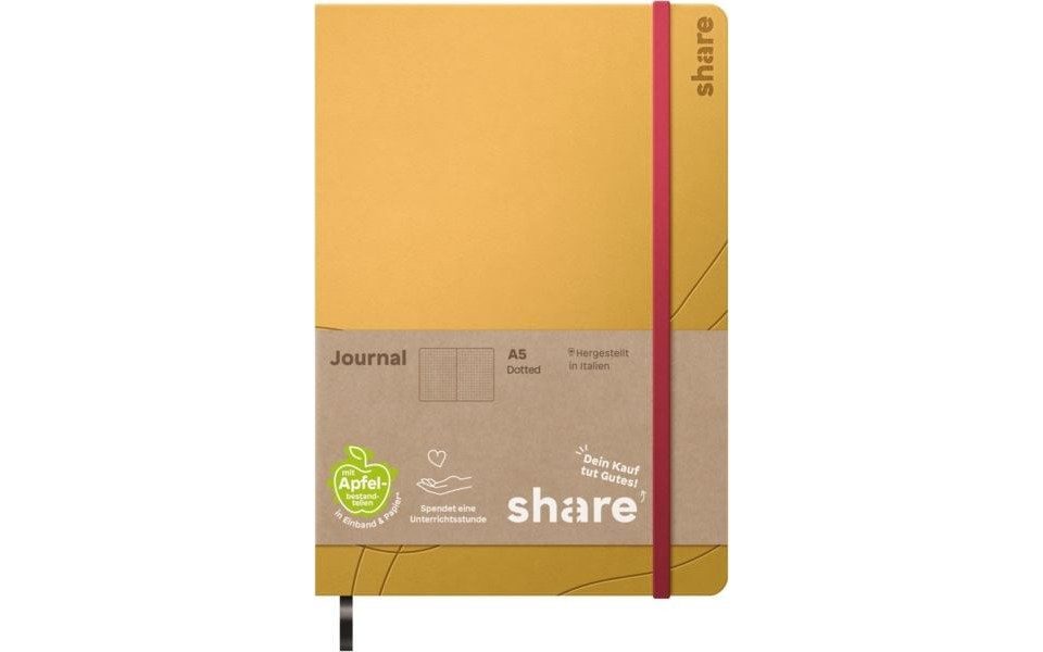 share Notizbuch share Notizbuch A5 punktkariert gelb