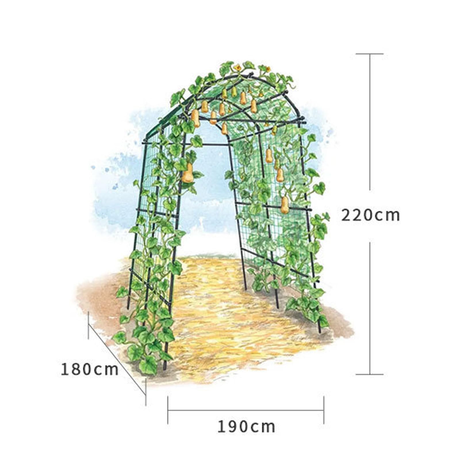 GarveeMore Pflanzentreppe Gitter für Kletterpflanzen Gartenbogen 180 x 190 x 220 cm