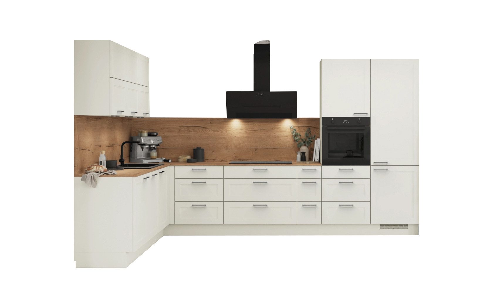 nobilia® Winkelküche Kerstin, individuell anpassbar, gratis Küchenplanung mit Profis, (Breite 613.2 cm), vormontiert, wahlw. mit E-Geräten, inkl. Lieferung