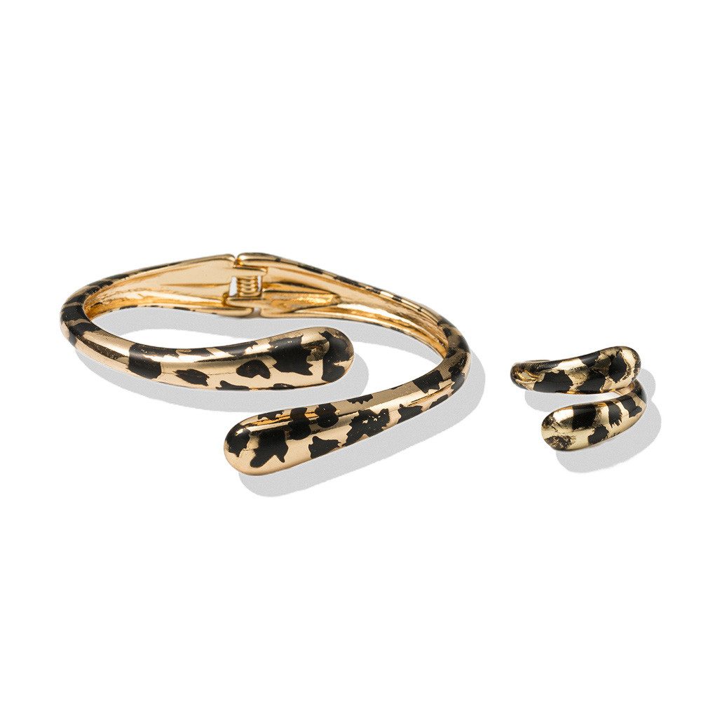 Firetti Schmuckset Multipack Schmuck Geschenk Kupfer Ring Armreif Animalprint (Set, 2-tlg), Made in Germany