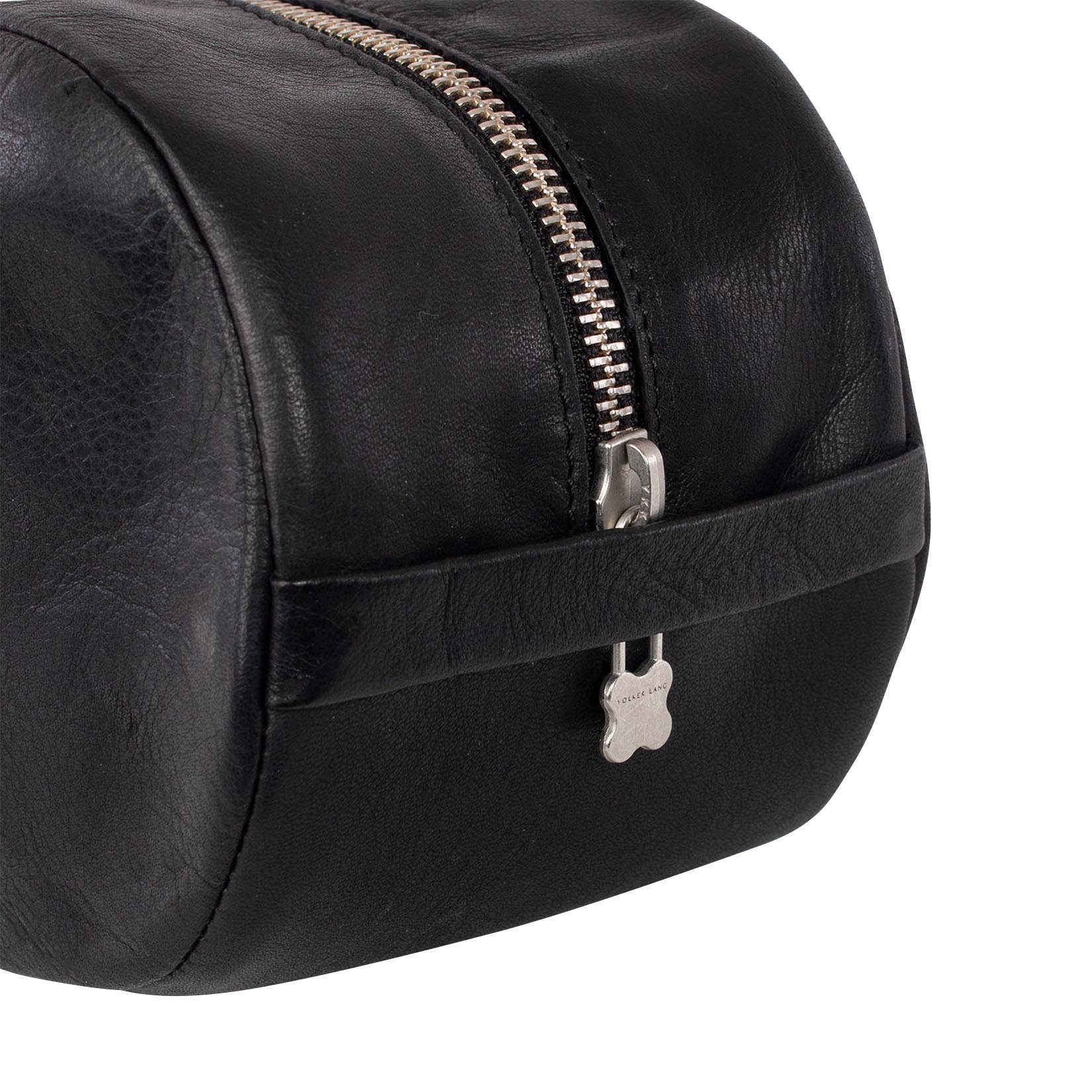 VOLKER LANG Kulturbeutel TRAVEL POUCH, PP1, Kompaktes Leder-Case, Premium Verarbeitung .