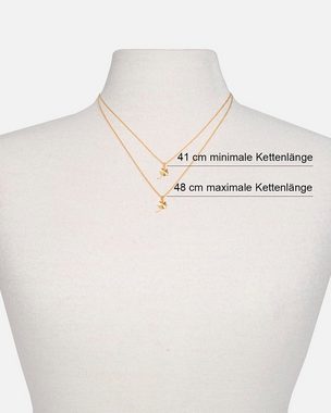 Pernille Corydon Kette mit Anhänger Clover Halskette Damen 41-47 cm, Silber 925, 18 Karat vergoldet