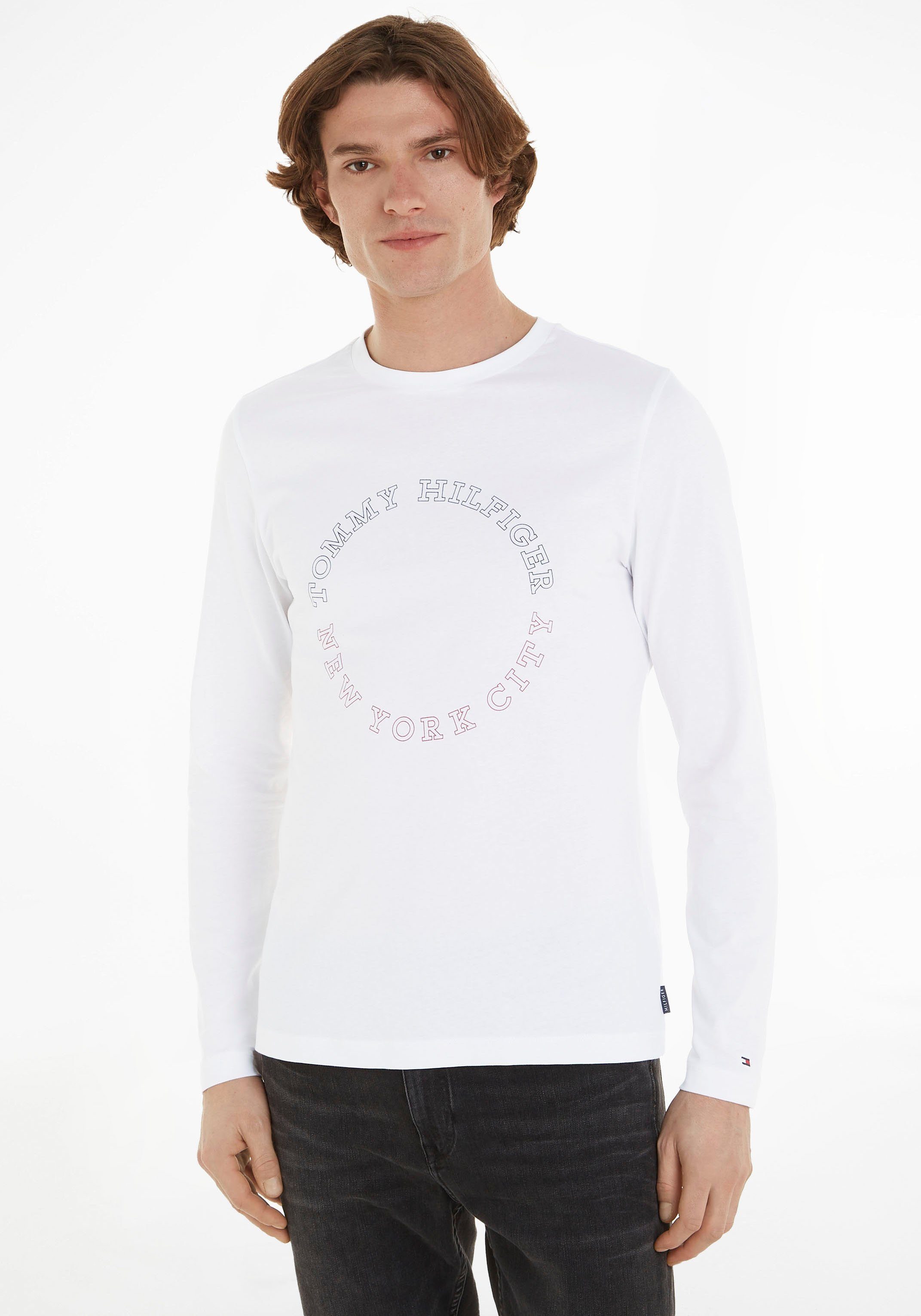 Tommy Hilfiger Langarmshirt MONOTYPE ROUNDLE TEE LS white