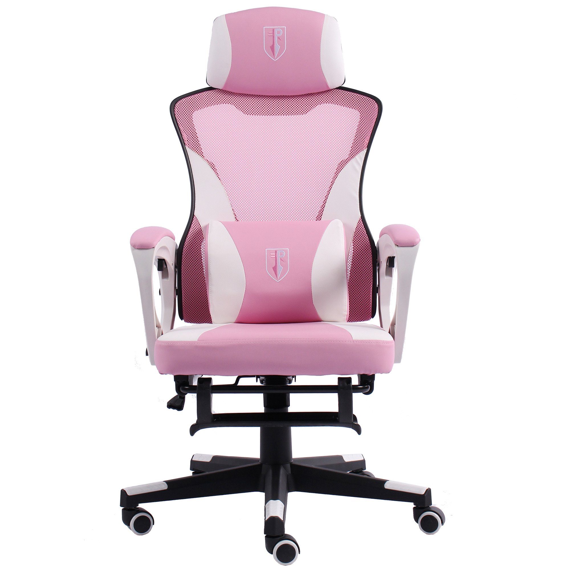 Bürostuhl PC-Stuhl Chefsessel Fußstütze Drehstuhl Stück), Chefsessel Netzdesign Nicos Mesh (1 TRISENS Schwarz/Rosa