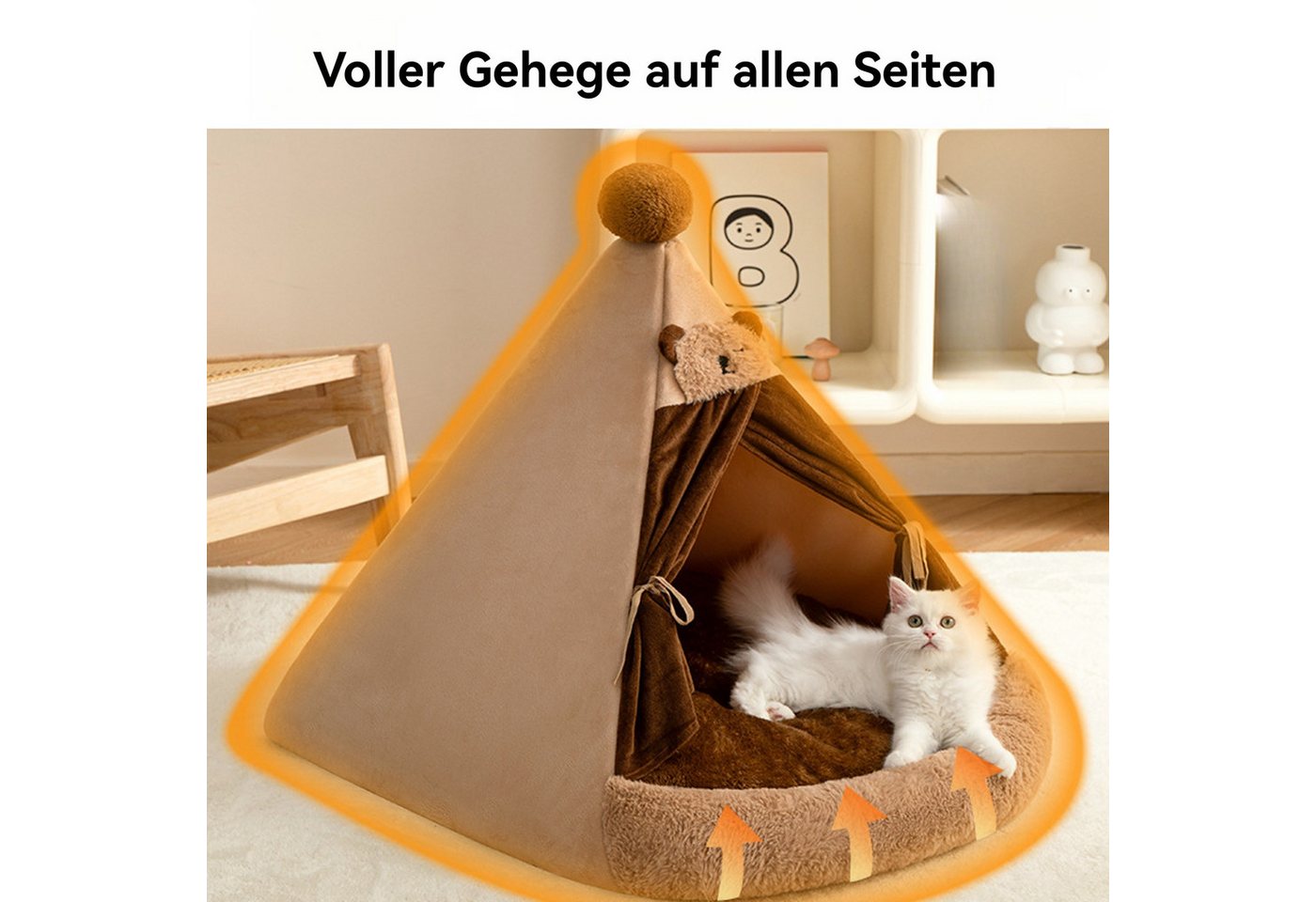 Thumbnail - YINDN Tierbett Katzenbetten, Faltbare Katzenbett, Katzenbetthöhle, Haustierbett, Rutschfest Tierbett, Hundezelt, Hundebe...
