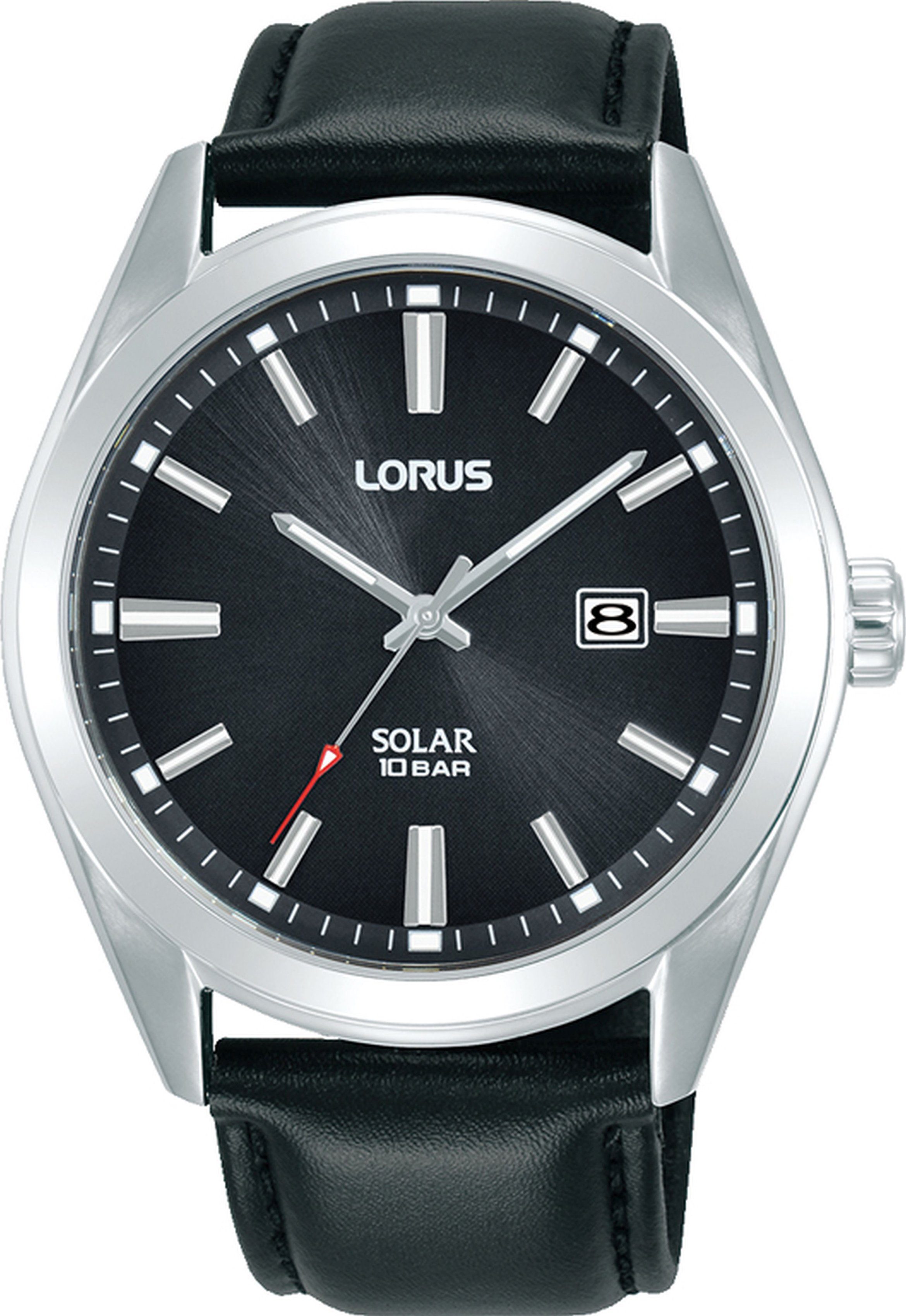LORUS Solaruhr RX339AX9, Armbanduhr, Herrenuhr, Datum, Lederarmband günstig online kaufen