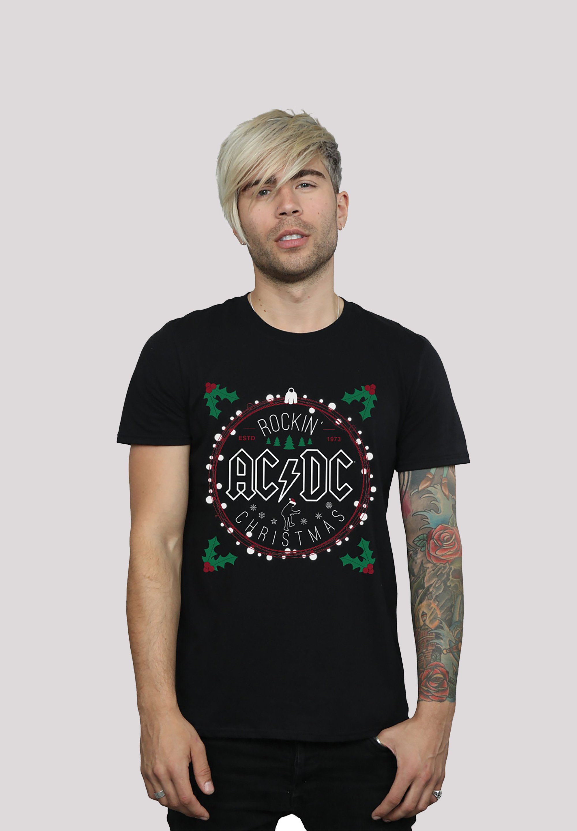 T-Shirt & ACDC für Rockin Kinder F4NT4STIC Print Herren Christmas