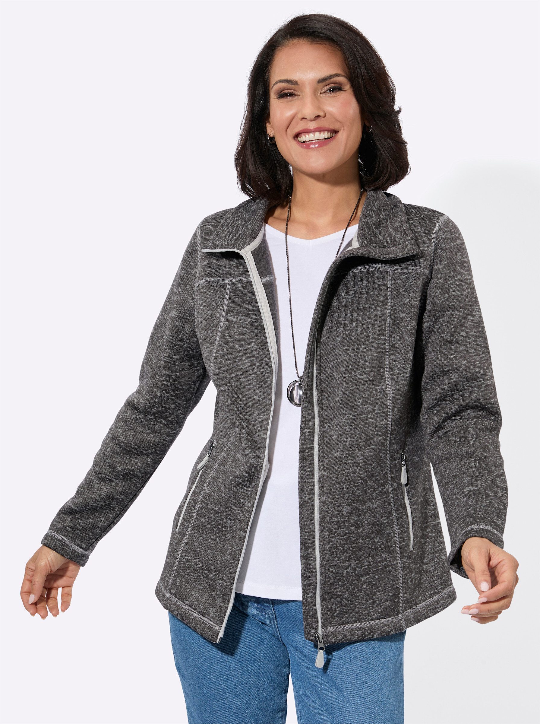 Witt Fleecejacke Strickfleece-Jacke Langarm