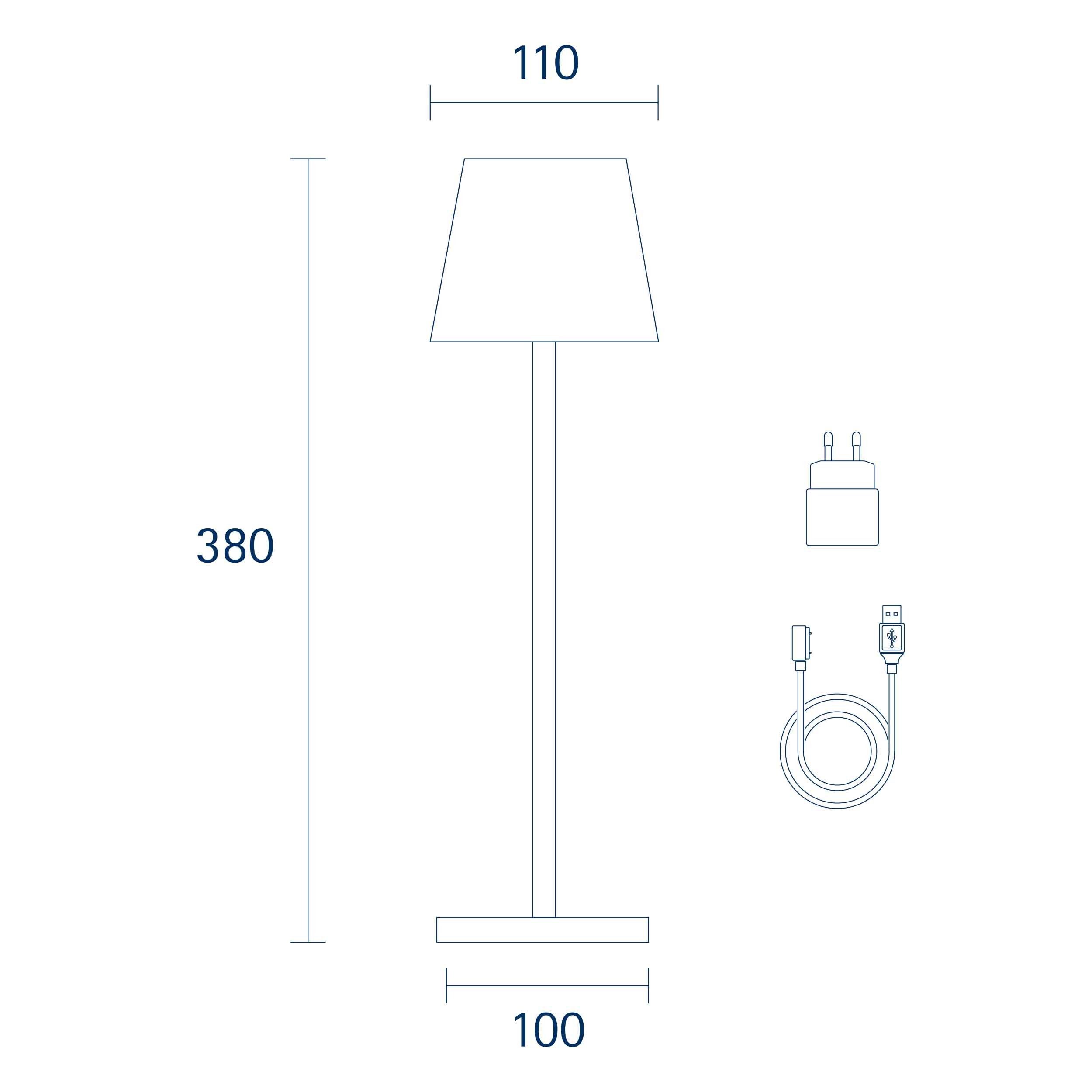 Tischleuchte LED Tischleuchte SIGOR eloxiert IP54 Kirschrot Nuindie LED SIGOR Akku-Tischleuchte