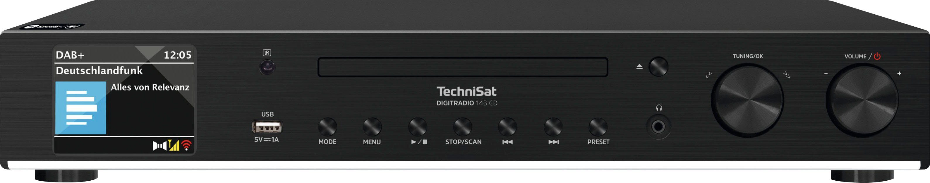 TechniSat DIGITRADIO 143 CD (V3) (Digitalradio UKW mit (DAB) (DAB), RDS) Internetradio, Digitalradio schwarz