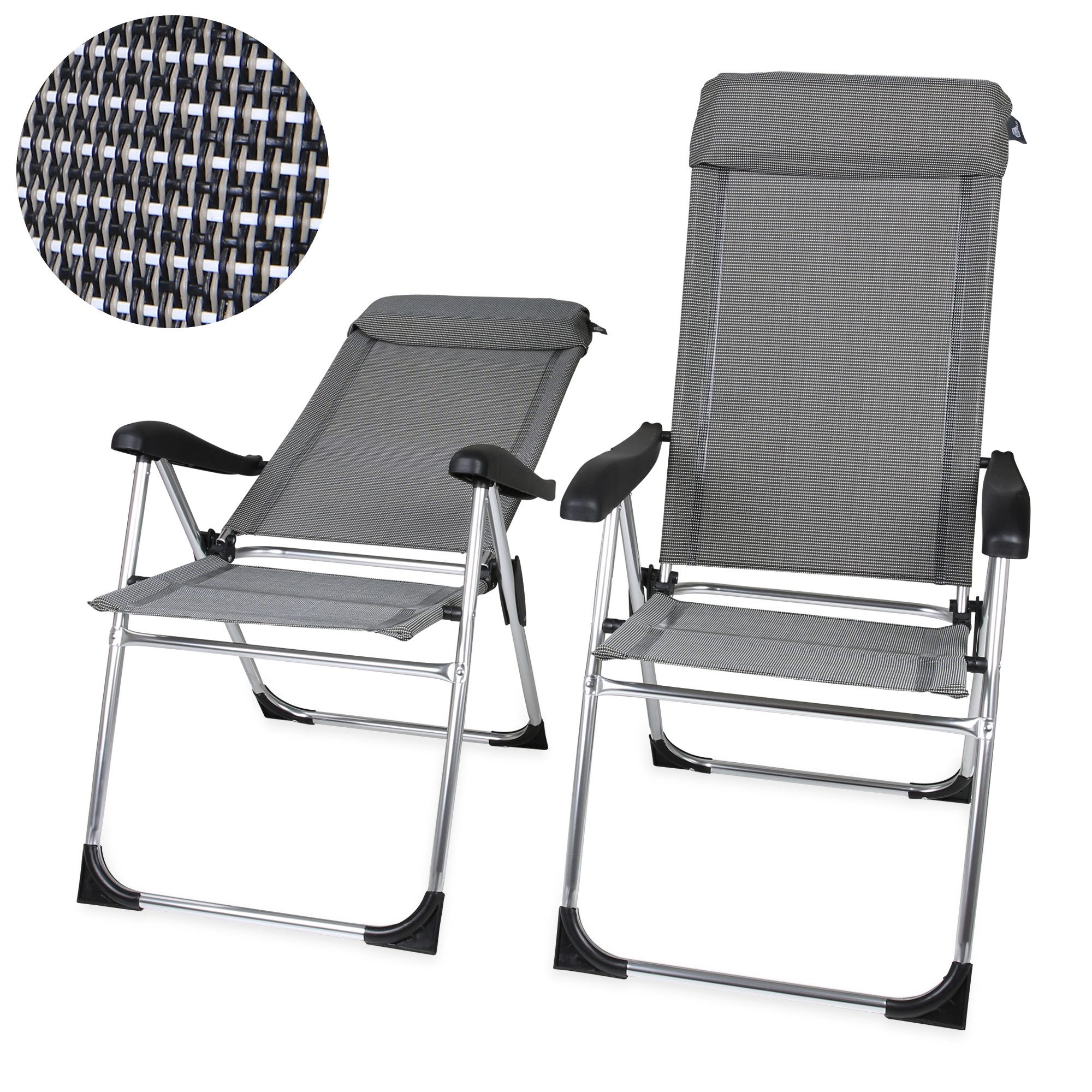 Klappstuhl your GEAR Novara Set 2 Hochlehner Aluminium Campingstühle Textilene