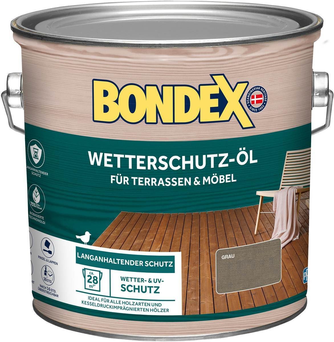 Bondex Wetterschutzfarbe BONDEX Wetterschutz-Öl für Aussen, UV-Schutz, matt, wasserabweisend, G