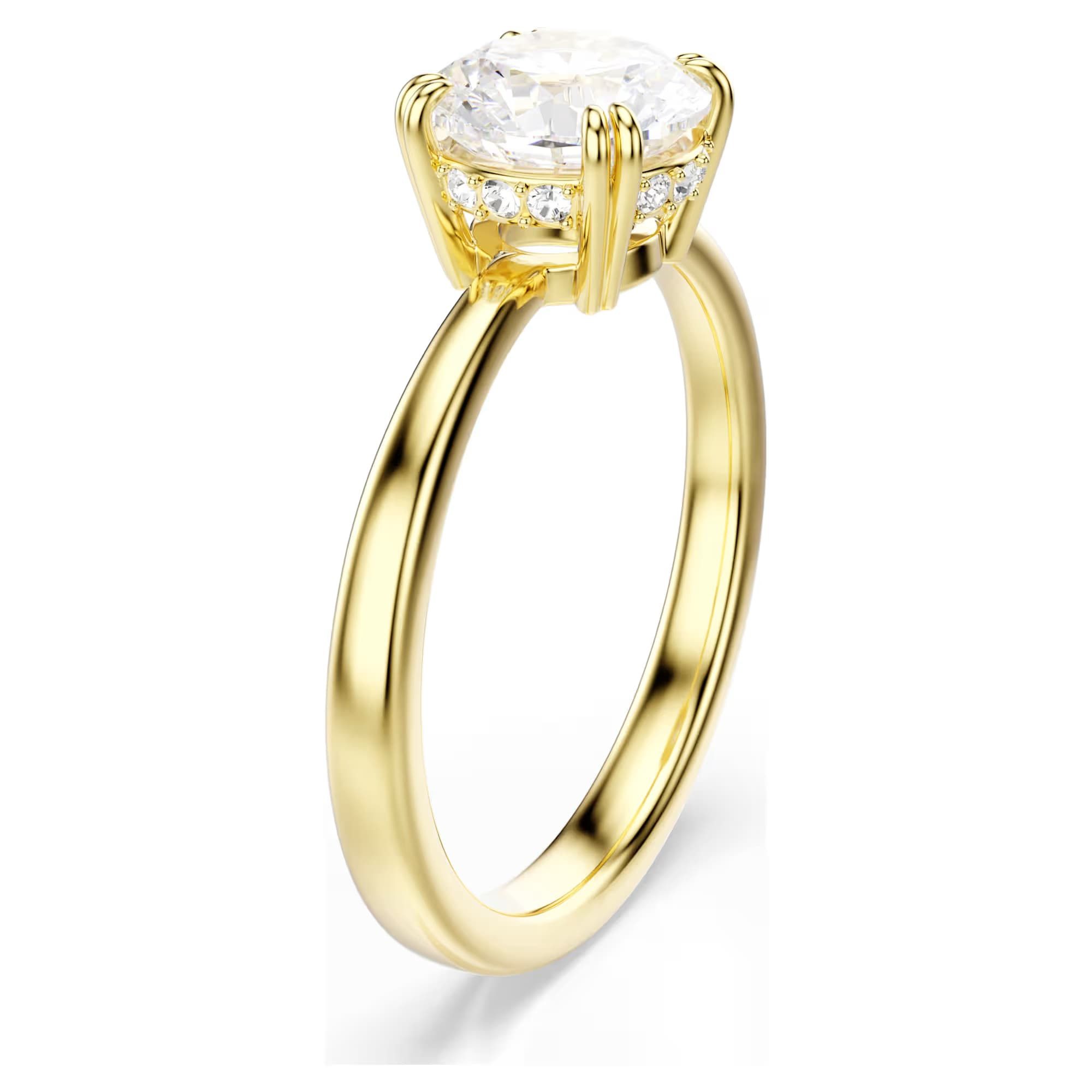 Swarovski Solitärring Swarovski Stilla Attract Cocktailring 5723332 Goldplattiert, Größe 58 (kein Set, 1-tlg)
