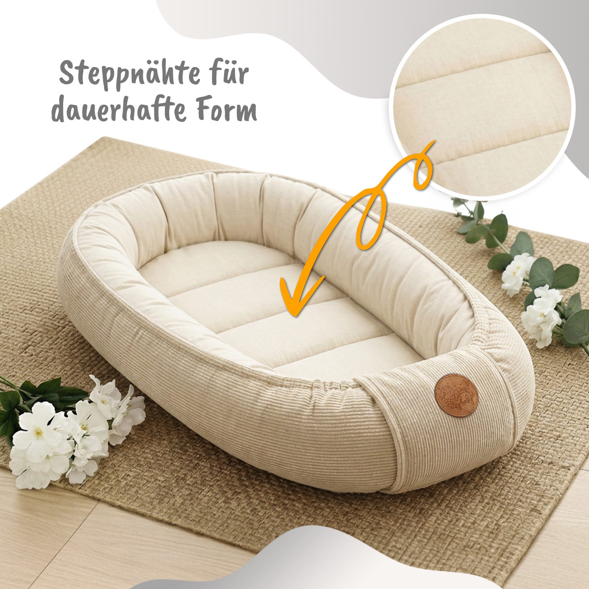 Totsy Baby Kuschelnest Nestchen Baby - Babynestchen Neugeborene Babynest für kinderbett – Bild 4 von 5
