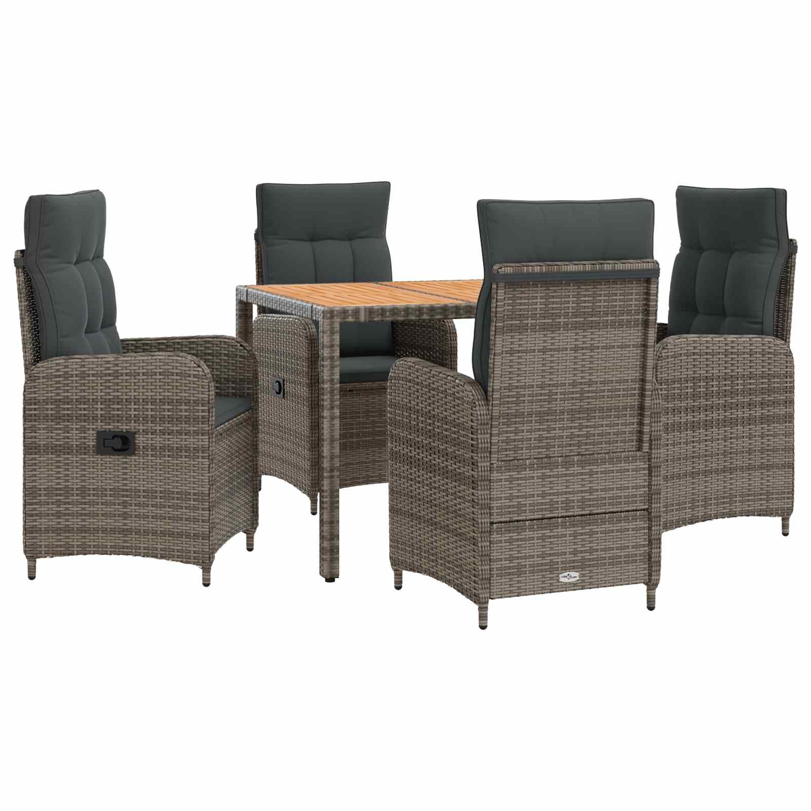 Gartenlounge-Set Outdoortisch-Set 5 stk. Hellgrau und Dunkelgrau