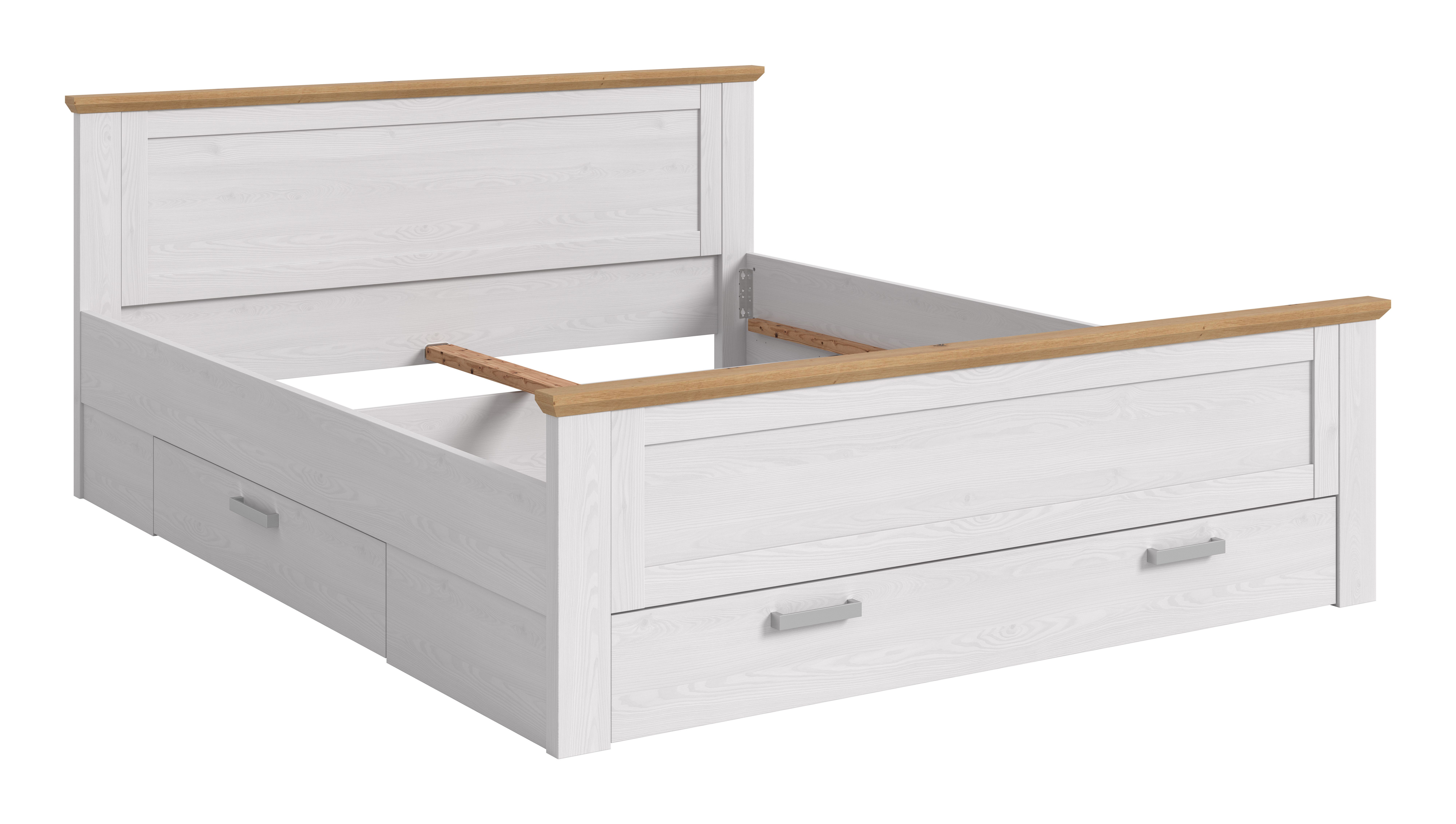 furnling Bettgestell Virella, 3 Schubladen, großzügiger Stauraum, passend für Matratze 180 x 200