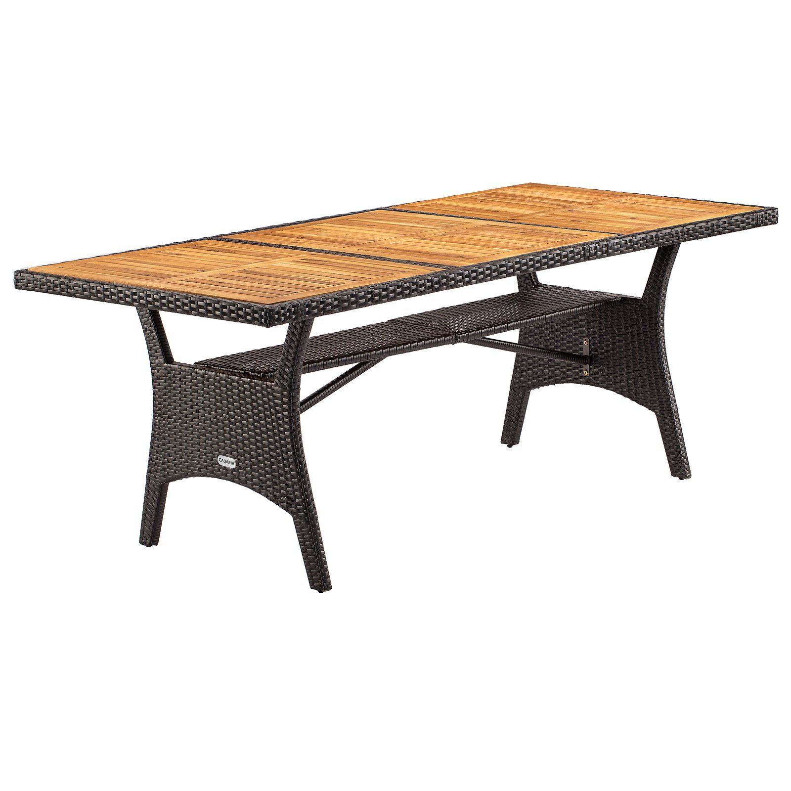 Casaria Gartentisch (1St), Polyrattan mit Ablage FSC® zertifiziertes