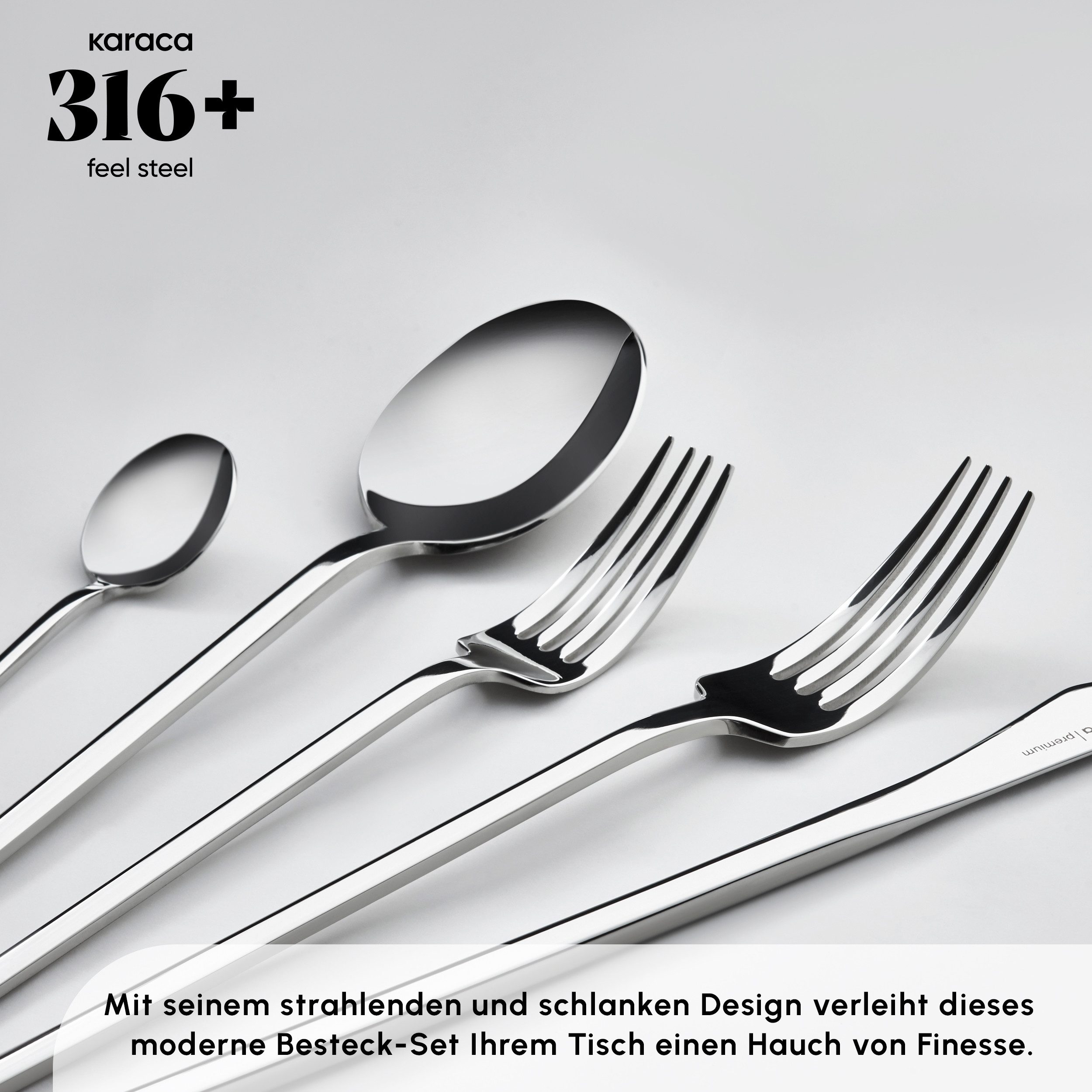 Karaca Besteck-Set Karaca Look Besteckset für 12 Personen 84-teilig Edelstahl Silber (84-tlg), 12 Personen, 316+ Edelstahl, bruchfest rostfrei