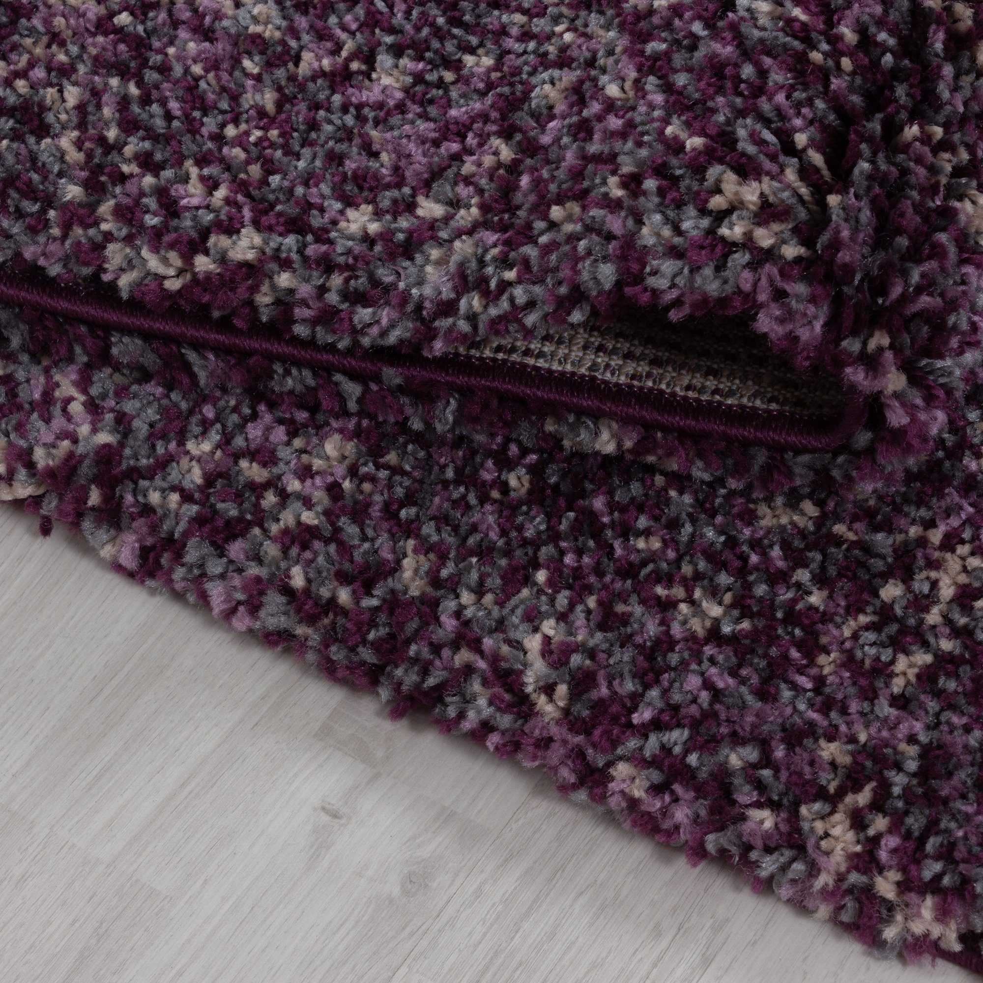 Design, Teppich Meliert Meliert HomebyHome, Teppich Höhe: 30 Rund, Design Wohnzimmer Vintage-Stil mm, Teppich Violett Teppich