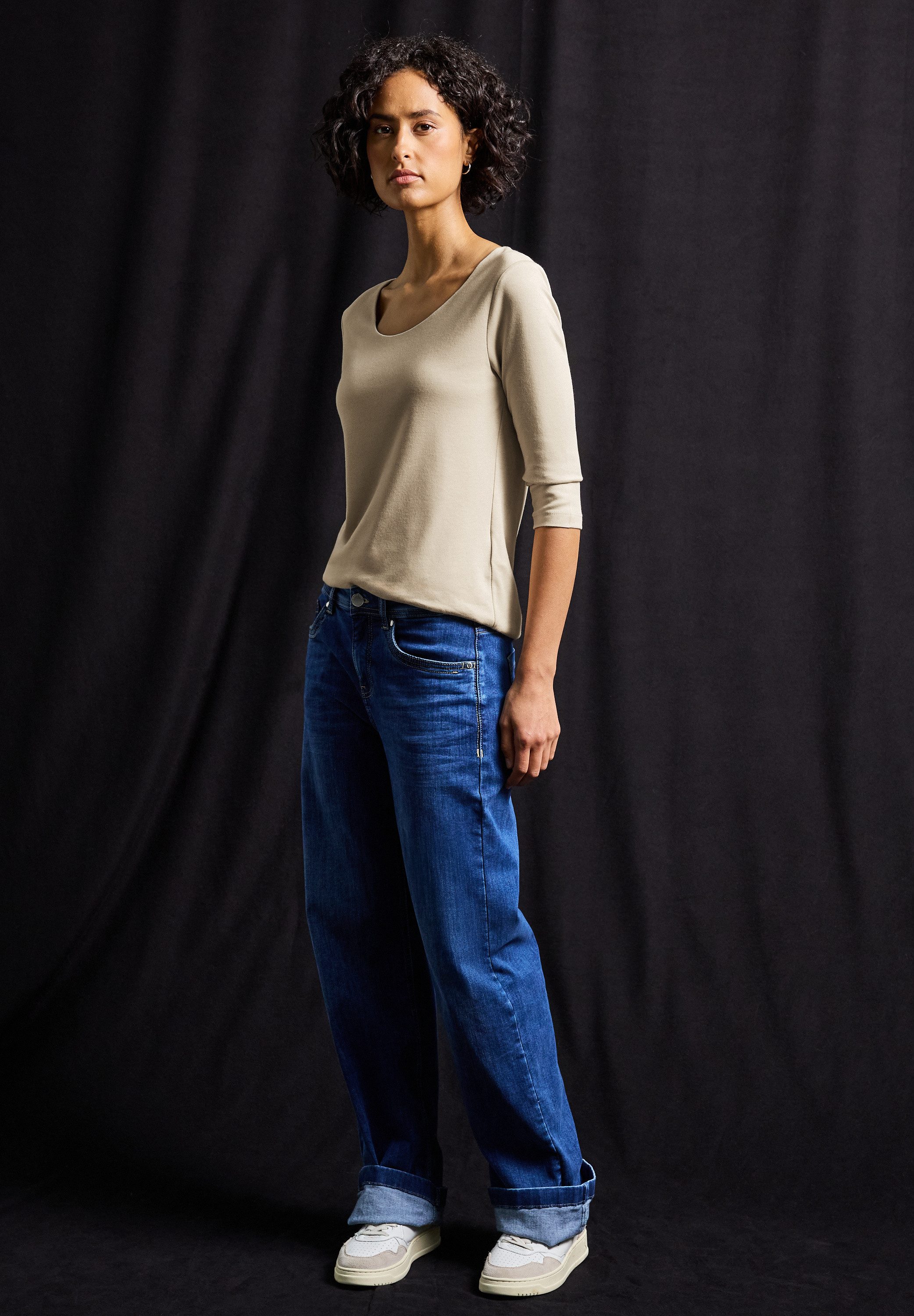 STREET ONE 3/4-Arm-Shirt Style Pania im Basic-Style, mit Rundhals