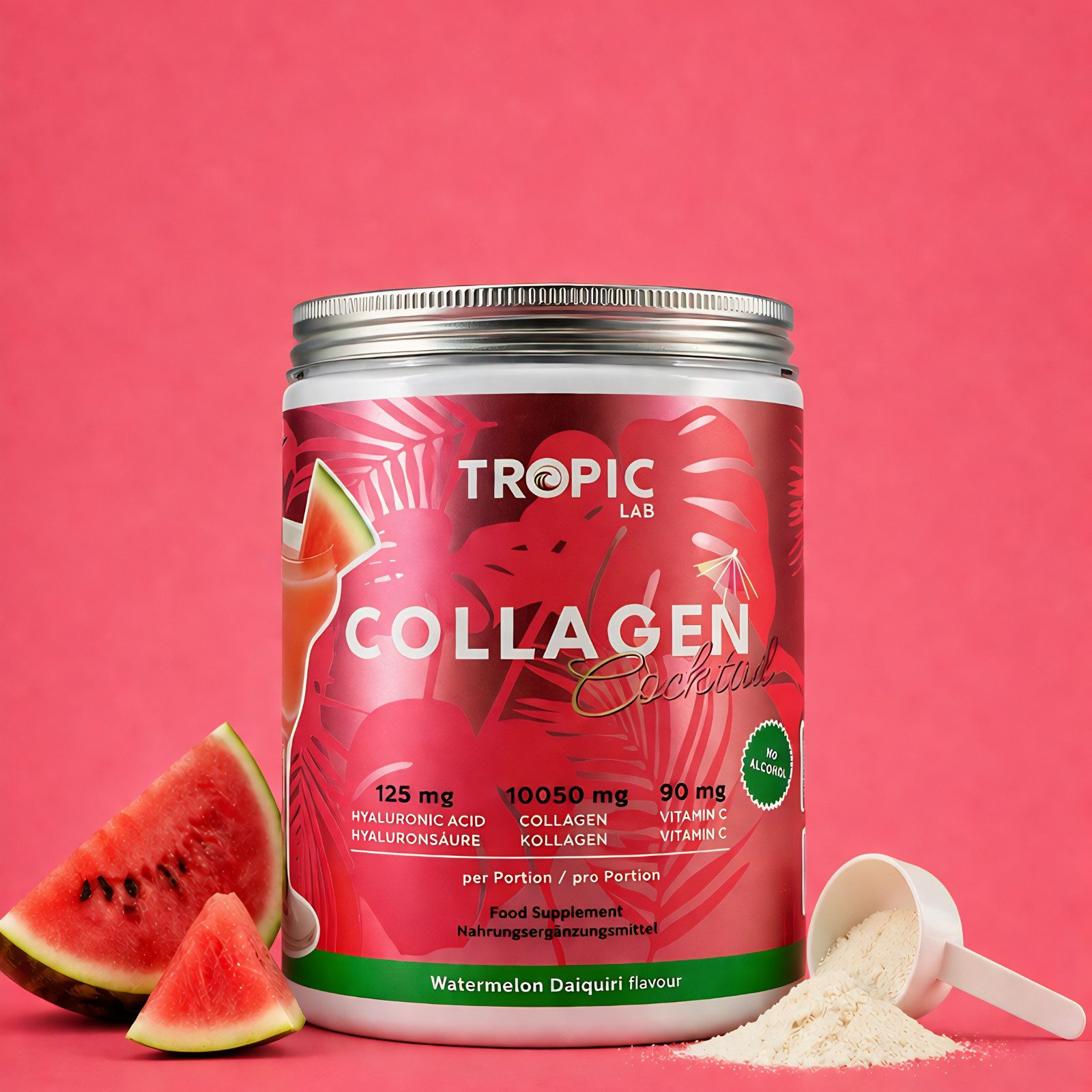 TropicLab Collagen Watermelon Daiquiri Geschmack 0,0% Tropic Lab Sommergetränk Pulver