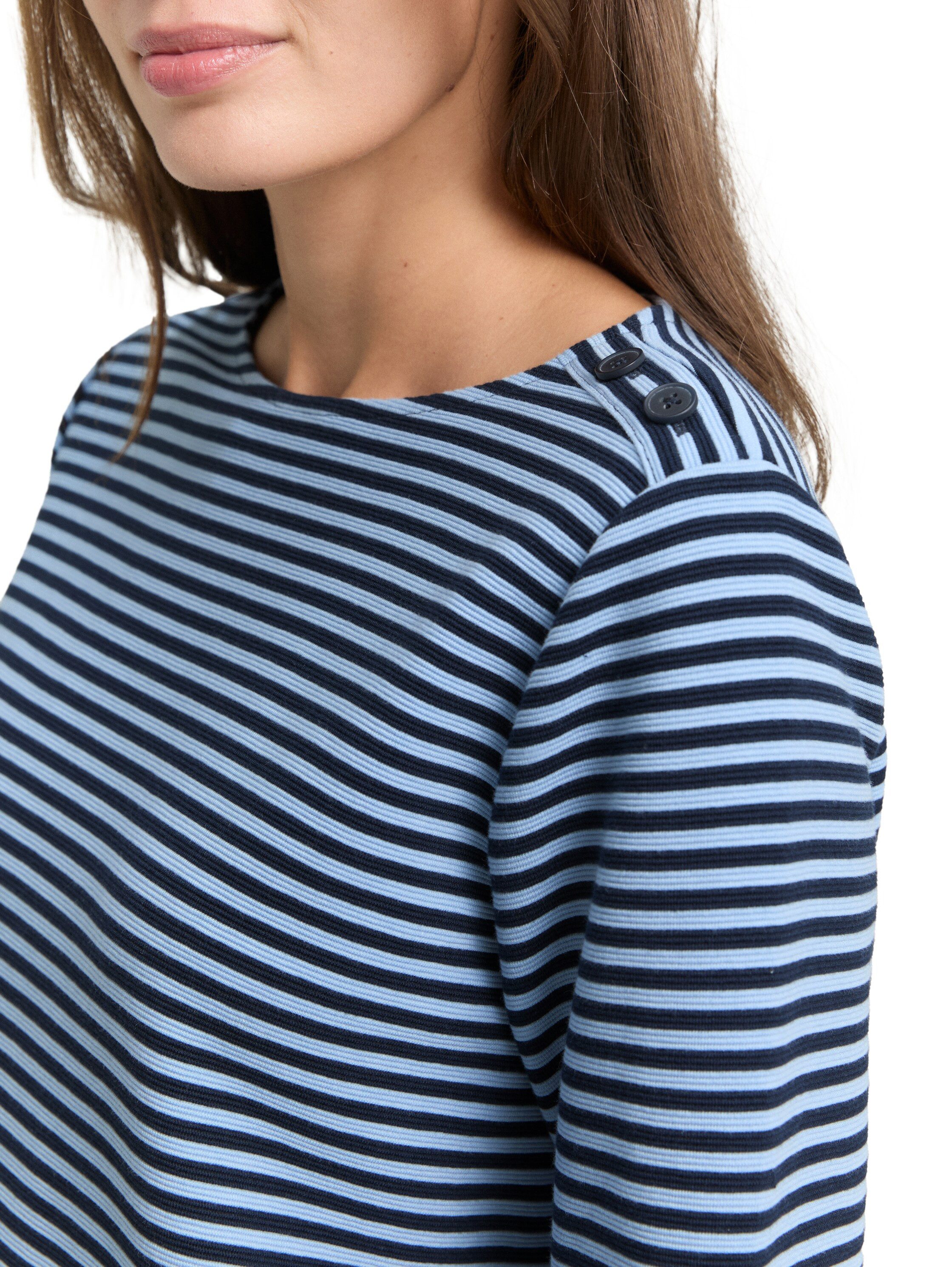 TOM TAILOR Langarmshirt Loose mit Knöpfen an der Schulter