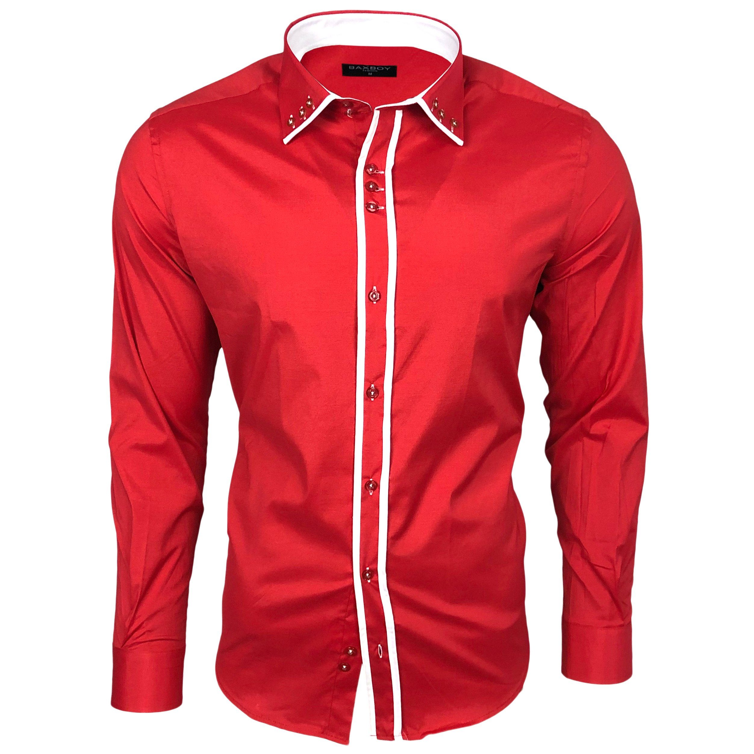 Baxboy Langarmhemd Baxboy Herren Hemd Kentkragen günstig online kaufen