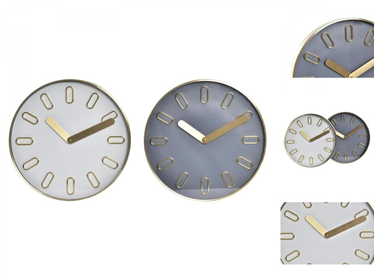 DKD Home Decor Uhr Wanduhr DKD Home Decor Glas Grau Golden Aluminium Weiß 35,5 x 4,2 x 35 | Wanduhren