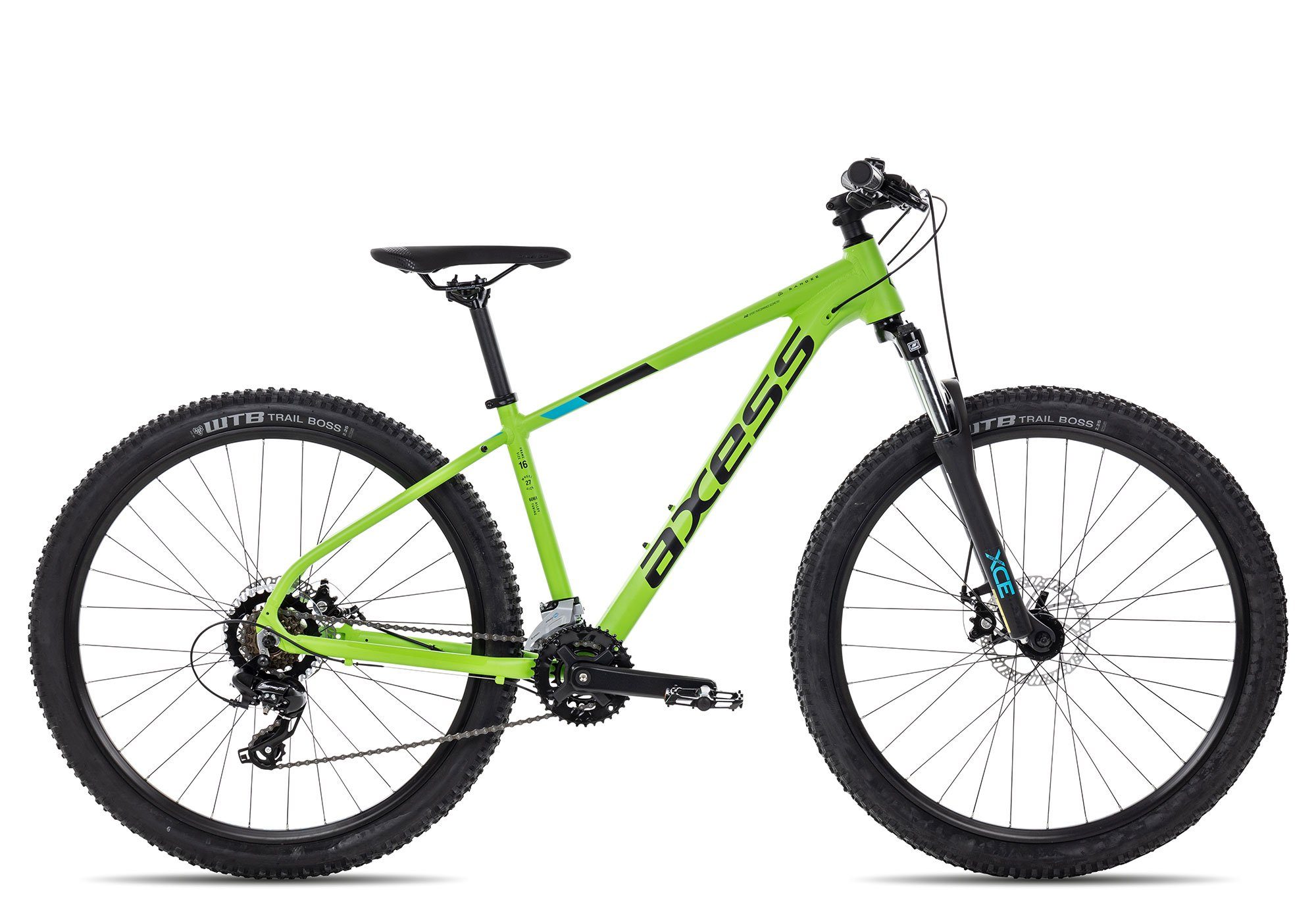 Axess Mountainbike Axess SANDEE 2023, 14 Gang Shimano RD-TX800-7 Schaltwerk, Kettenschaltung, MTB-Hardtail grün matt green