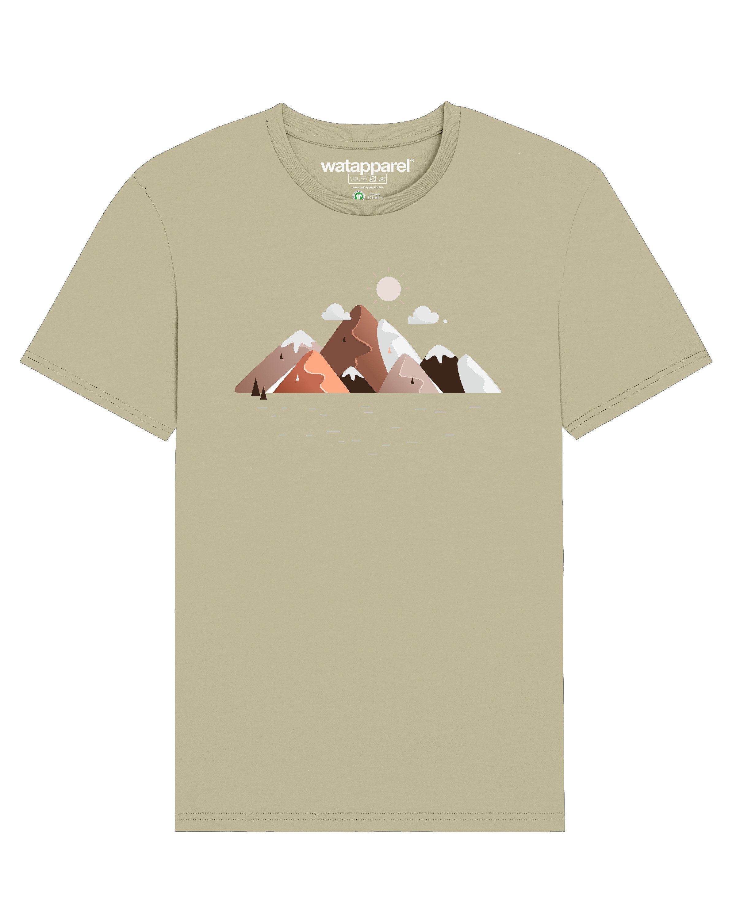 Mountains & salbeigrün (1-tlg) Apparel wat? Moon Print-Shirt
