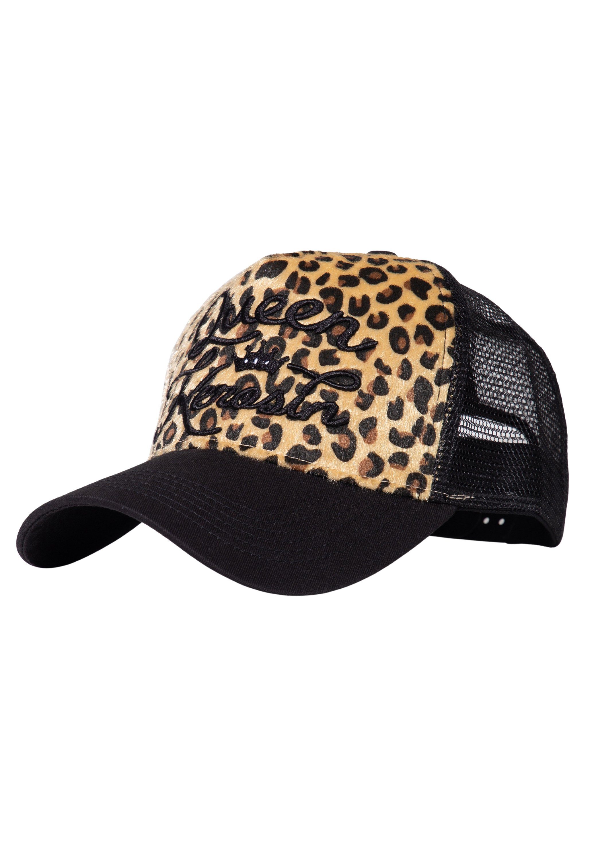 QueenKerosin Trucker mit Cap Leopardenfell-Design