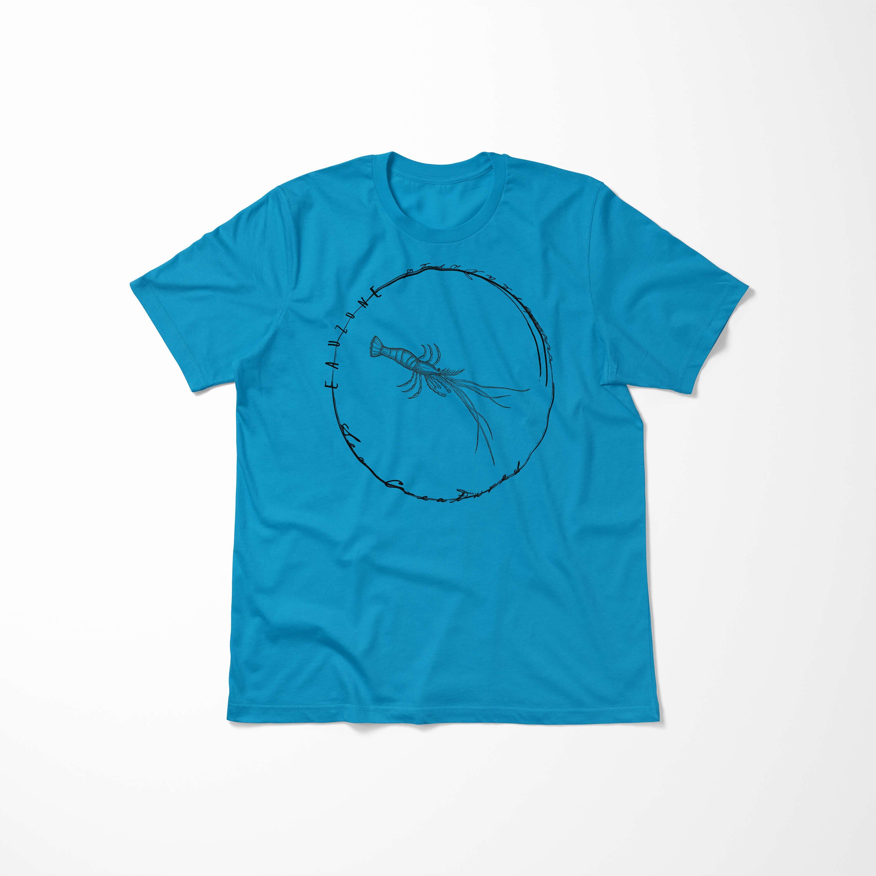 Sinus Art T-Shirt Schnitt Fische 012 - Sea Atoll Tiefsee / feine sportlicher T-Shirt Creatures, Serie: Struktur und Sea