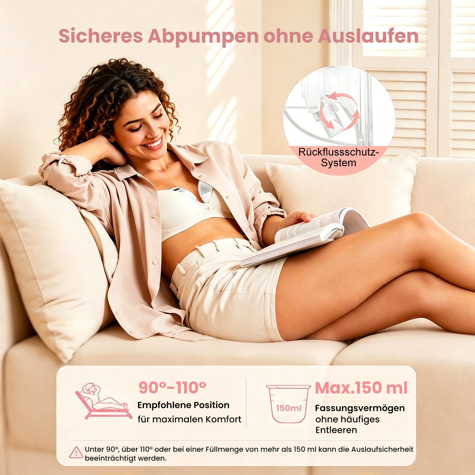 SWGOTA Elektrische Milchpumpe 2er-Pack Freihändige und tragbare Milchpumpe für Neumütter & Stillende, 2400mAh BPA-freies PPSU mit Babymund-Technik & Doppelabdic – Bild 5 von 5