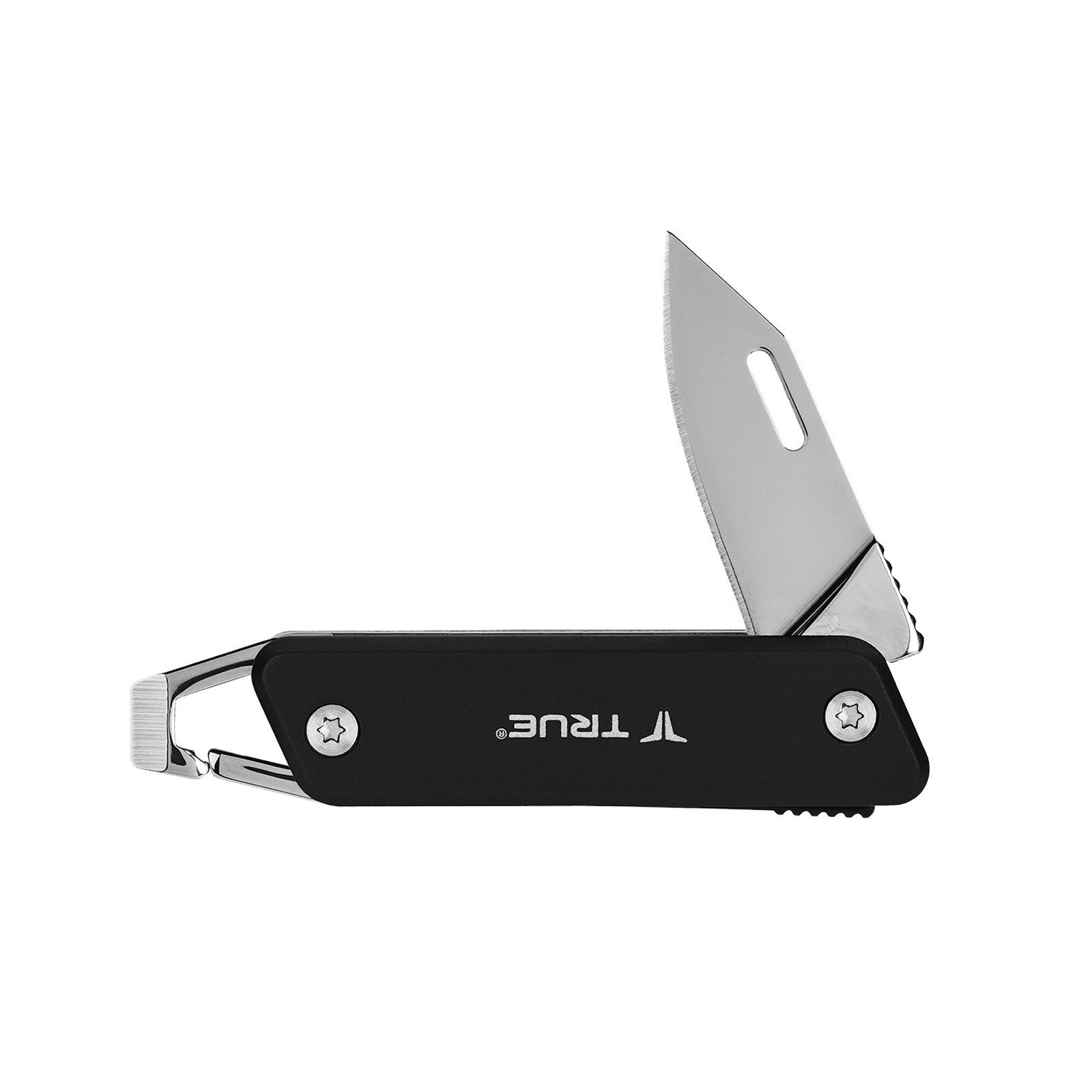 True Tool Chain Schlüsselanhänger Taschenmesser Key Mini Utility Messer Taschenmesser Knife, schwarz