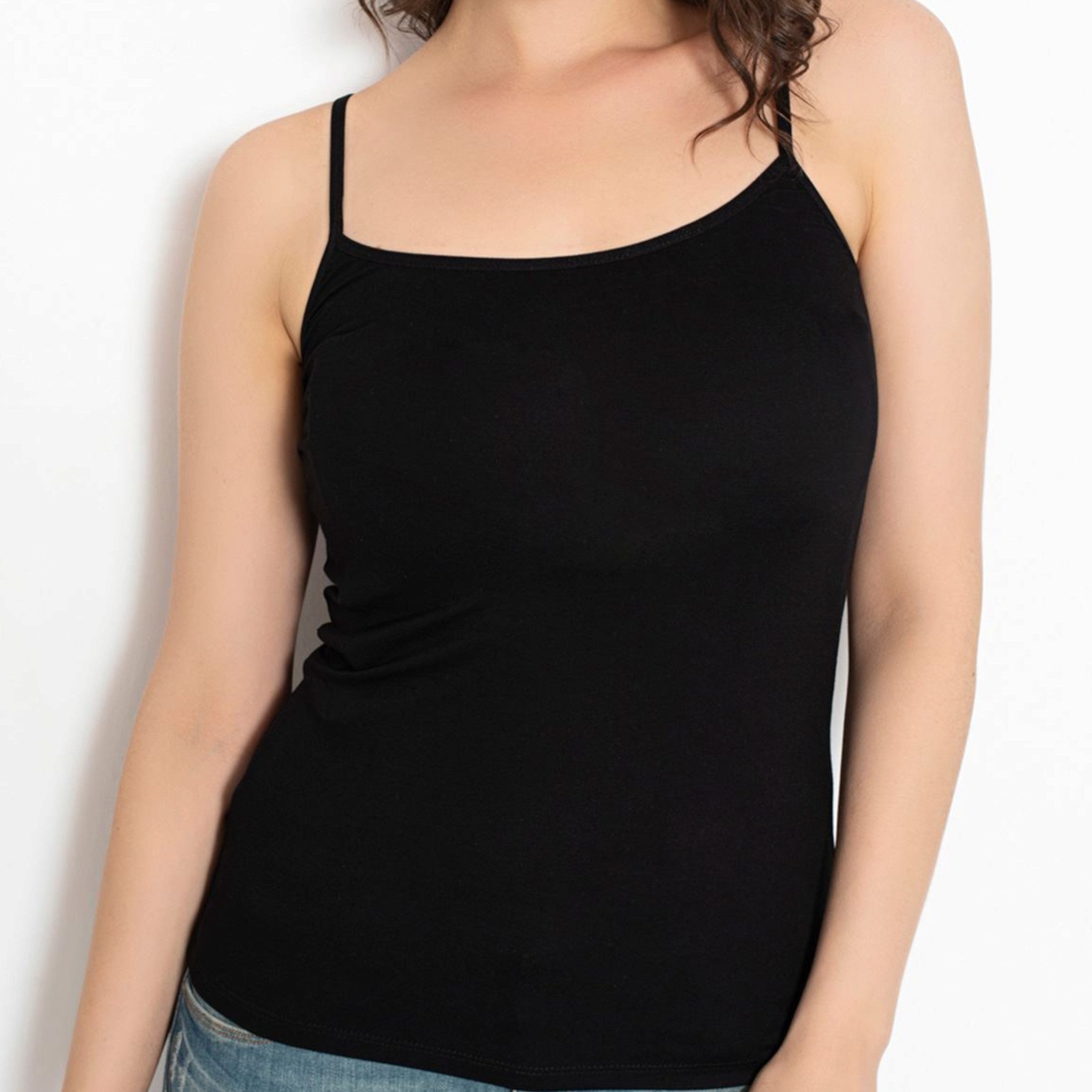 Berrak Collection Spaghettitop 4er-Set Damen Tanktops – Basic Unterhemden, elastische Tops (Mehrfachpack, 4er-Set) Atmungsaktiv & Komfortabel