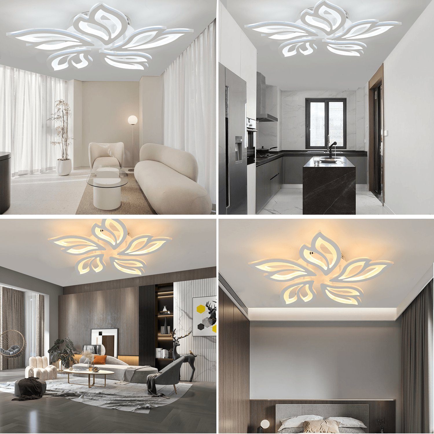 Modern Design, / Wohnzimmer Blumenförmiges integriert, fest LED LETGOSPT in 30W 60W 80W Deckenleuchte, für Deckenleuchte Büros / Deckenlampe 120W Schlafzimmer LED LED