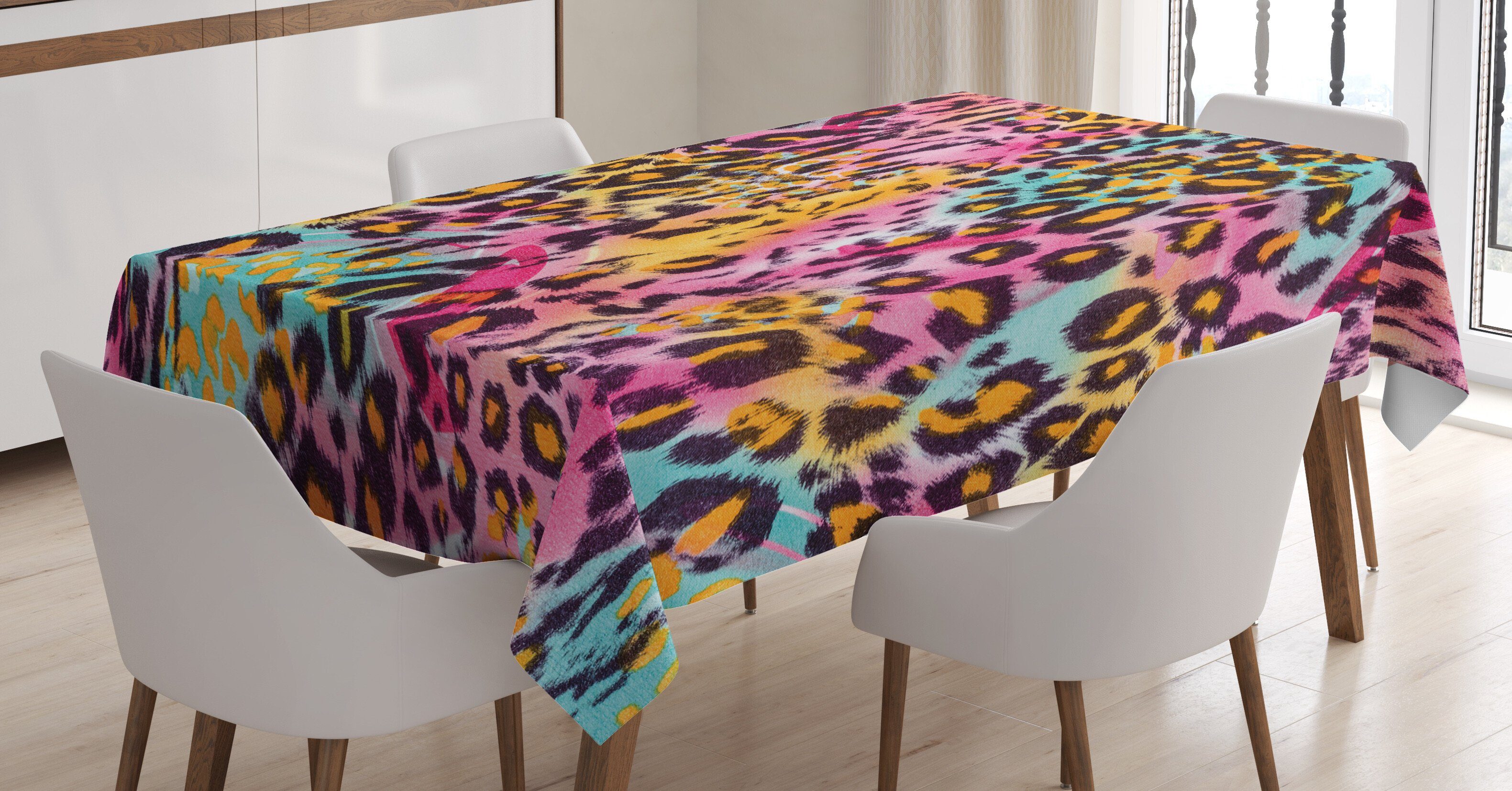 Abakuhaus Tischdecke Farbfest Waschbar Für den Außen Bereich geeignet Klare Farben, Leopard-Druck gesprenkelter Camo