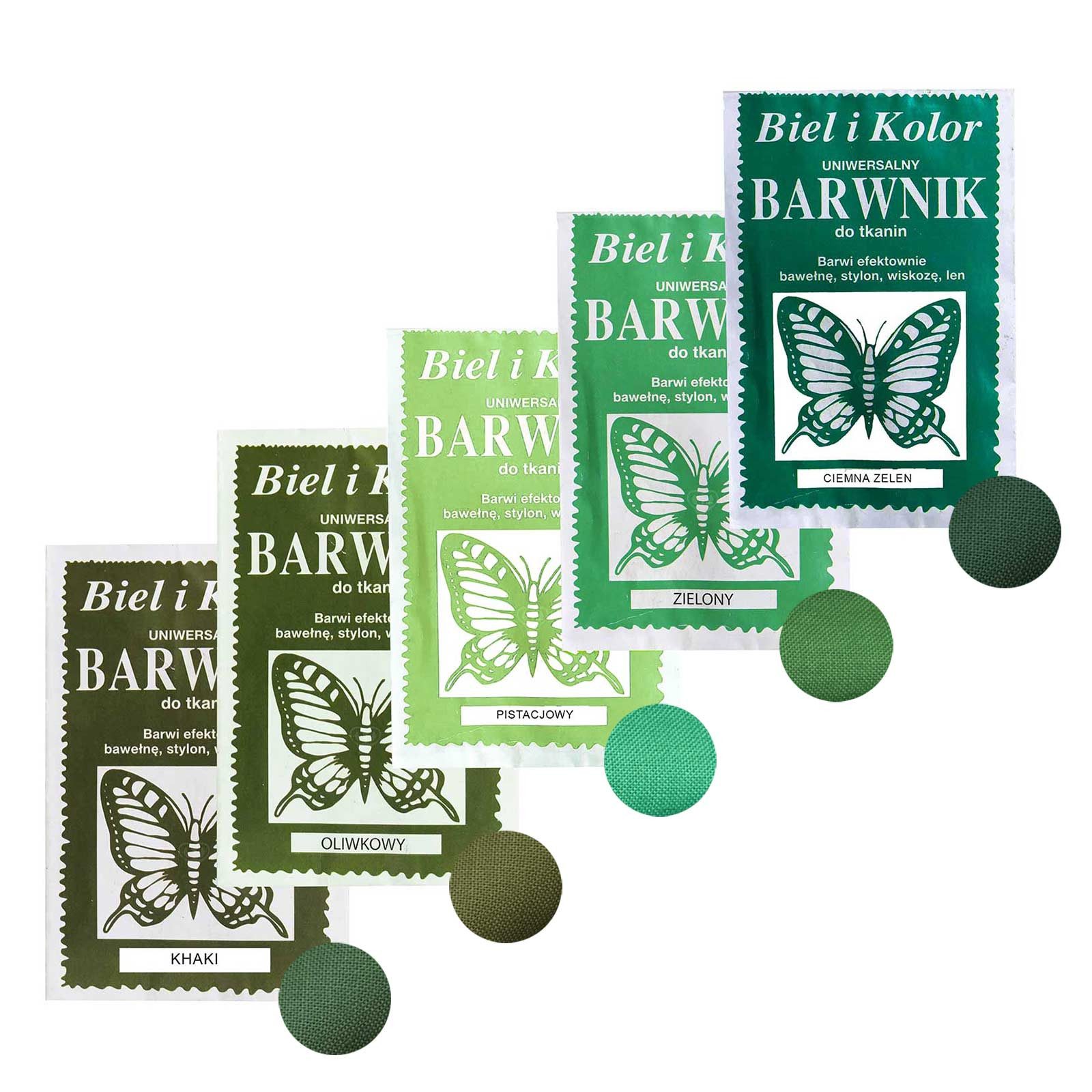 maDDma Kreativset 5 x 10g Batikfarbe Textilfarbe Stofffarbe färben, bitte Farbmix wählen, Grüntöne