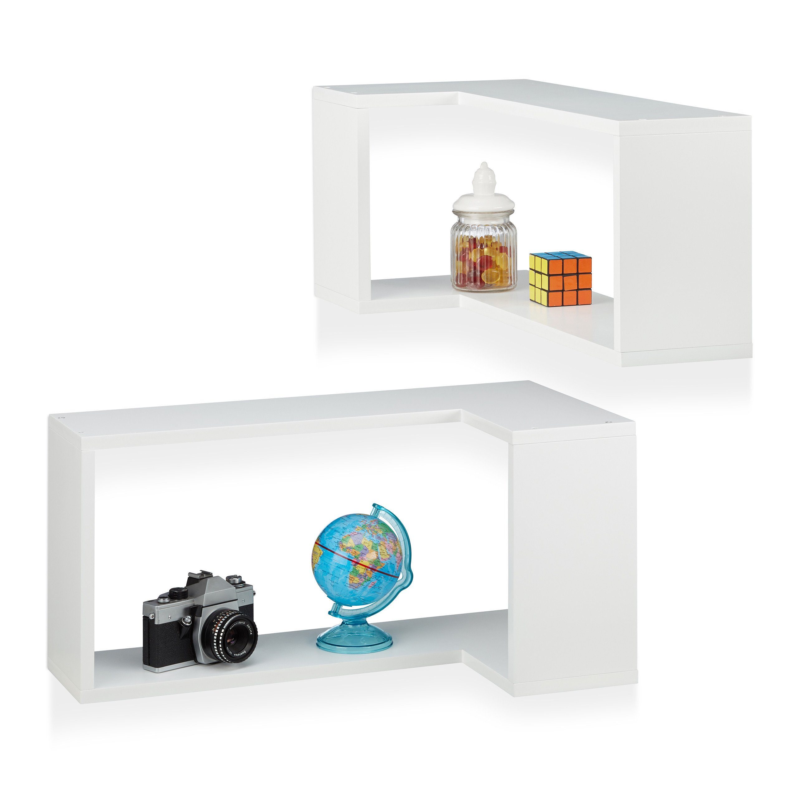 relaxdays Wandregal Eck Wandregal 2er Set, günstig online kaufen
