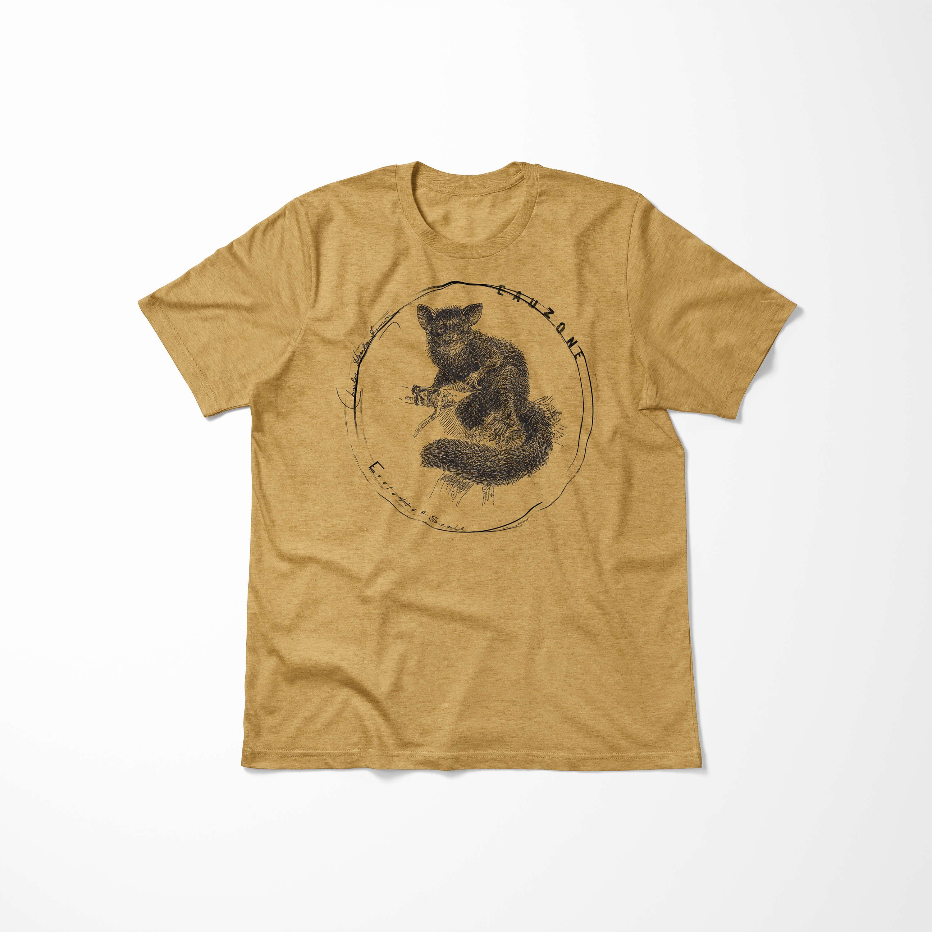 Herren Antique Fingertier T-Shirt Sinus Evolution Art Gold T-Shirt
