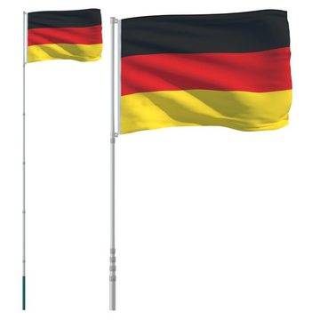vidaXL Fahne Flagge Deutschlands mit Mast 5,55 m Aluminium