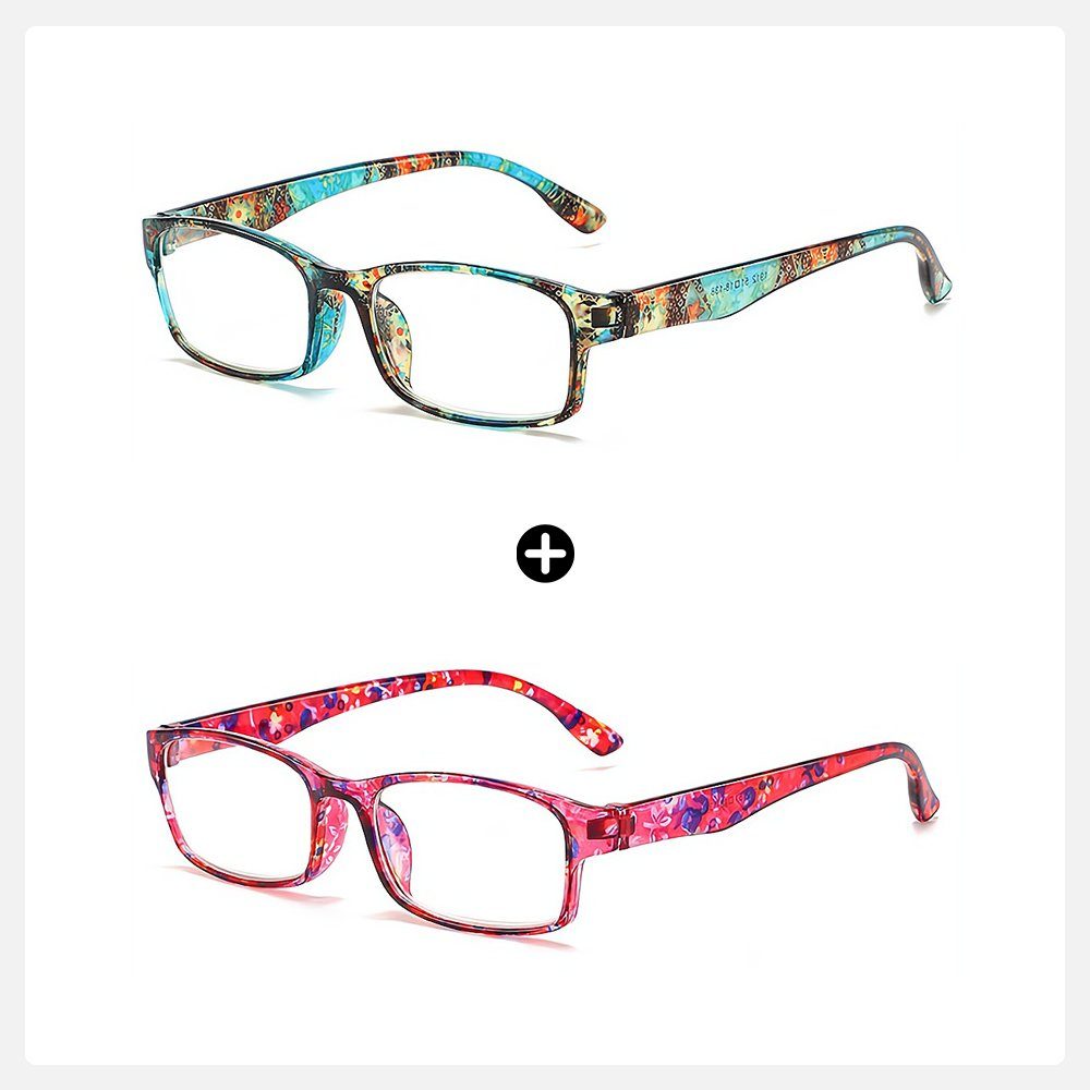 Lesebrille 2-Paare Damen Herren Blaulichtfilter Ultraleicht Computer Schutz