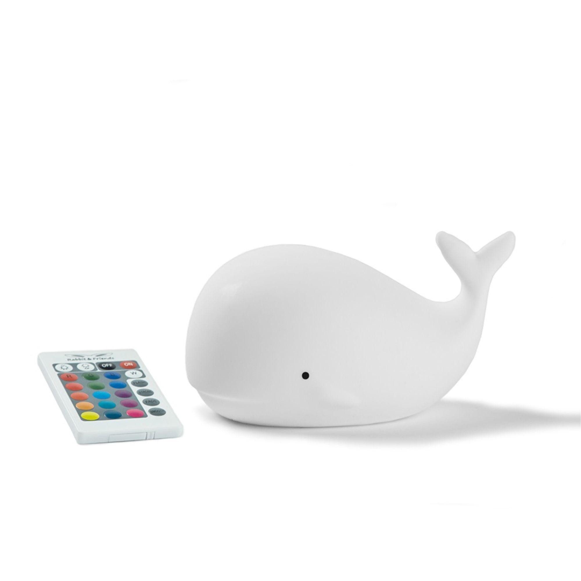 Rabbit & Friends LED Nachtlicht Wal Silikon Lampe mit Fernbedienung, LED fest integriert